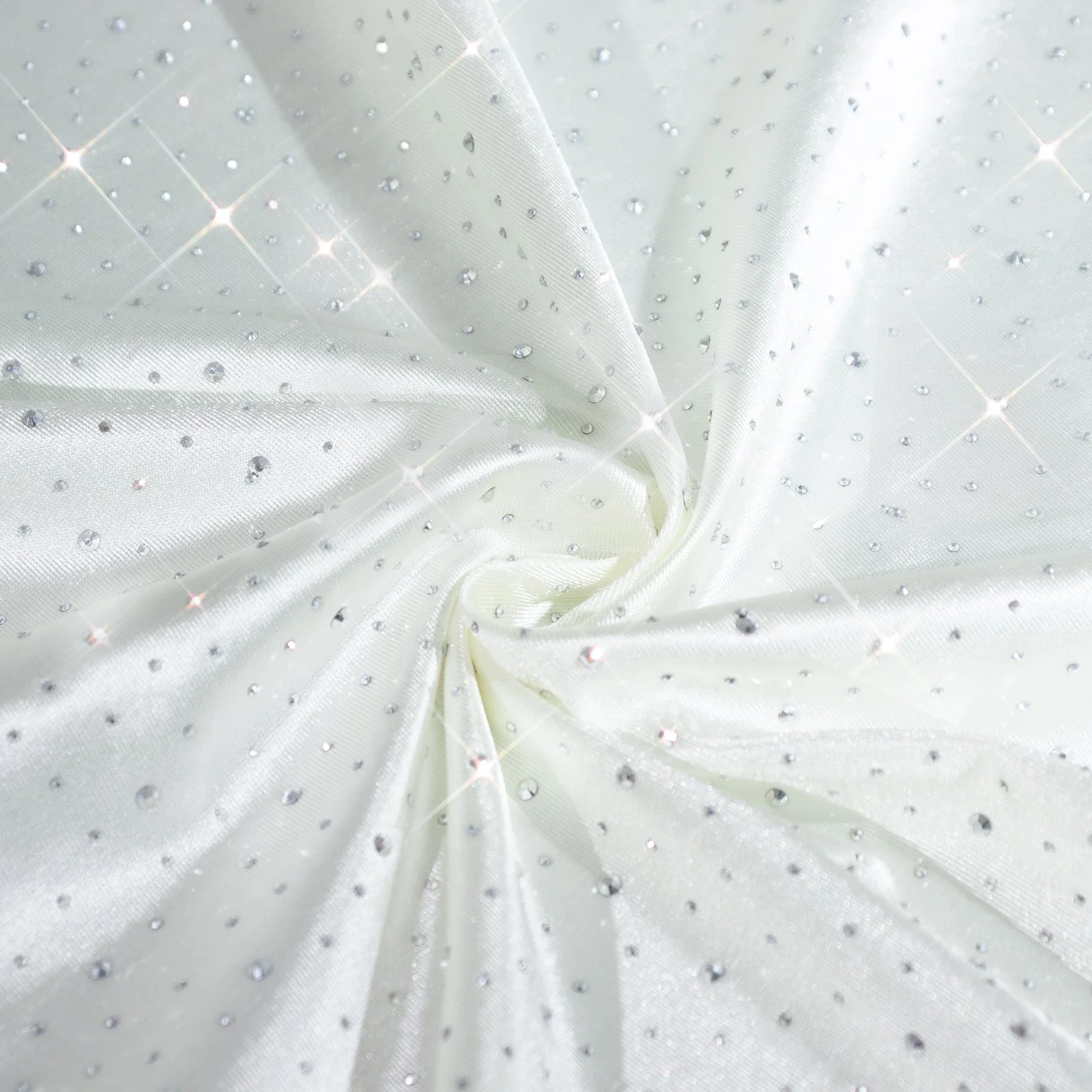 Scuba Rectangular 90"×156" Pearl White Tablecloth with Rhinestone Accents – Wrinkle-Free, Stain-Resistant & Seamless Luxury Event Cover - Image 8