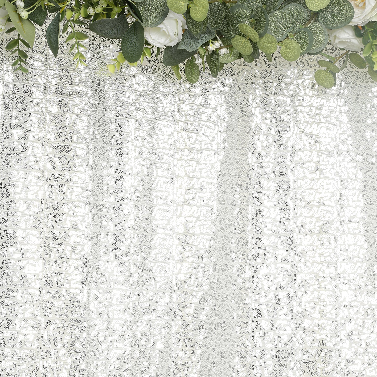 Silver Sequin Backdrop Curtain with Rod Pocket – Shimmering Event Drape Panel for Photo Booths & Displays, 5ft x 12ft - Image 7