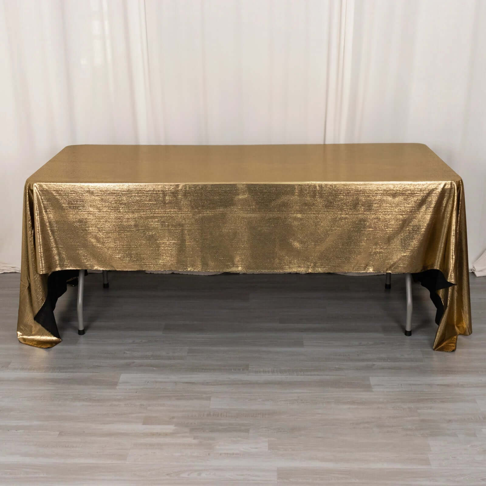 Sequin Dots Polyester Rectangle Tablecloth 60"x126" Antique Gold Shimmer - Wrinkle Free & Sparkling Table Cover