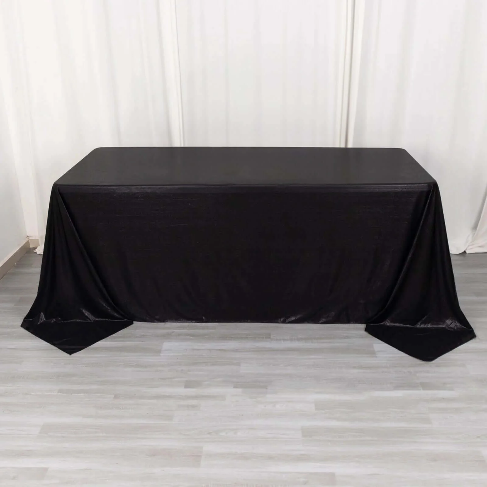 Sequin Dots Polyester Rectangle Tablecloth 90"x132" Black Shimmer - Seamless, Wrinkle Free & Glittering Table Cover