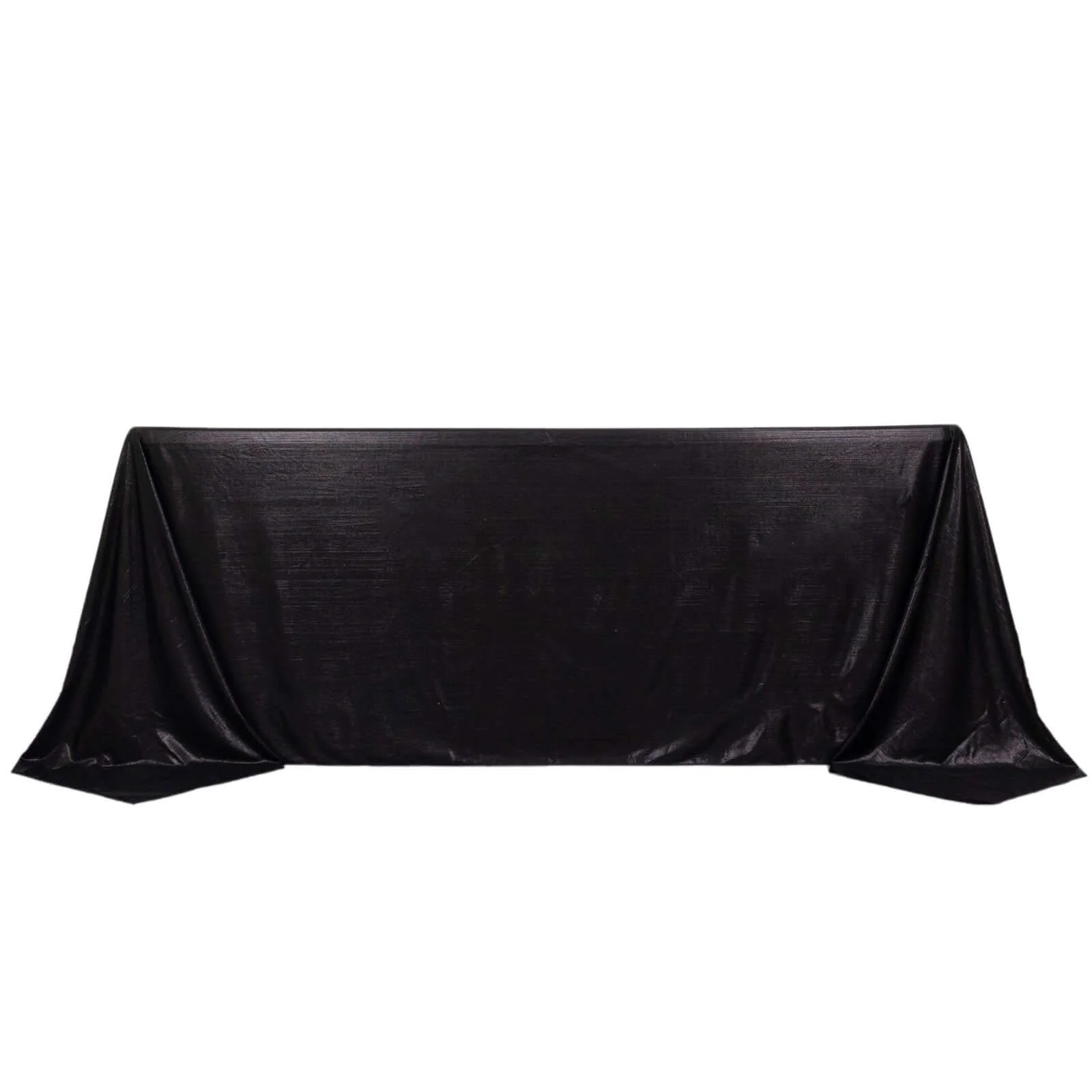 Sequin Dots Polyester Rectangle Tablecloth 90"x132" Black Shimmer - Seamless, Wrinkle Free & Glittering Table Cover - Image 6