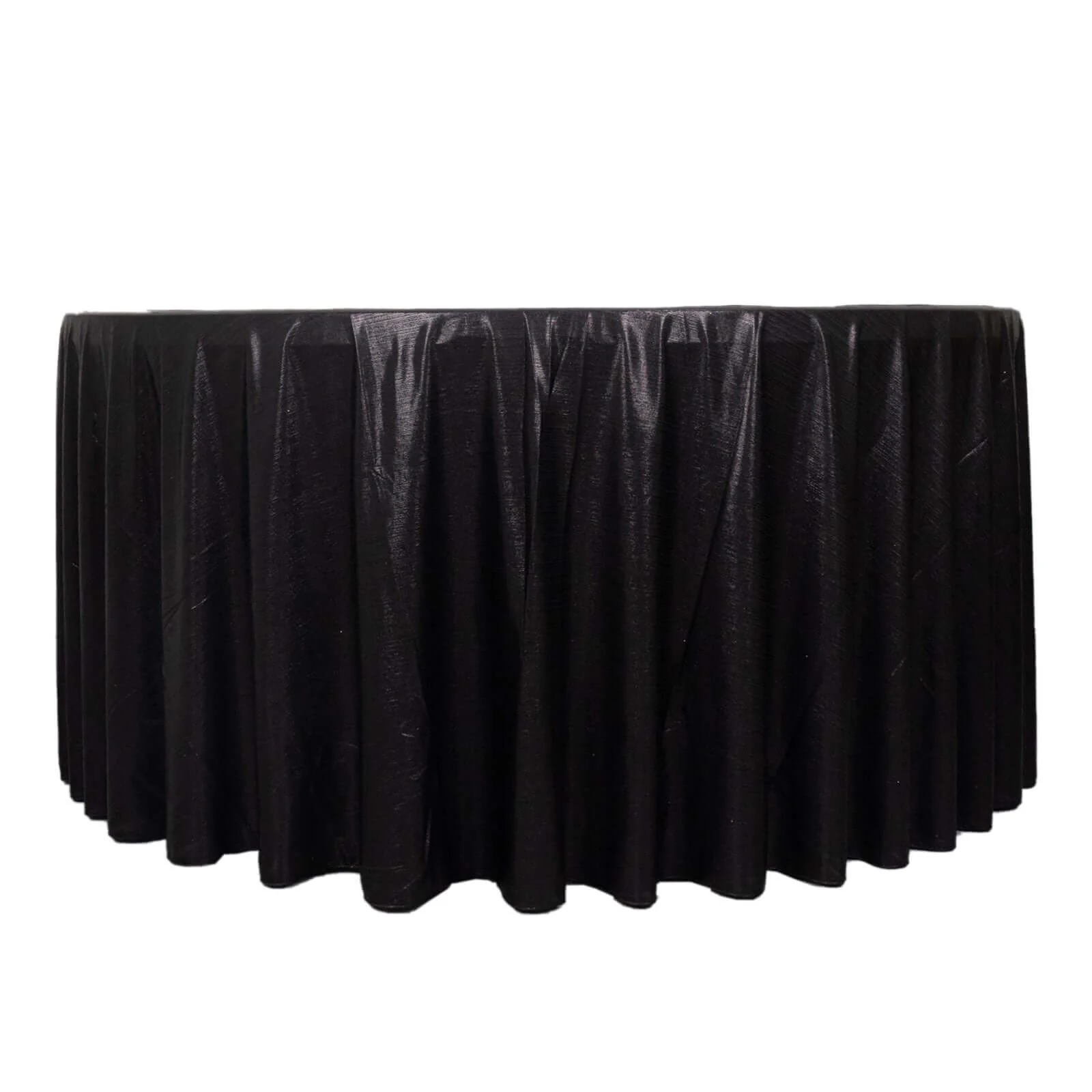 Sequin Dots Polyester Round Tablecloth 120" Black Shimmer - Wrinkle Free & Sparkling Table Cover - Image 6