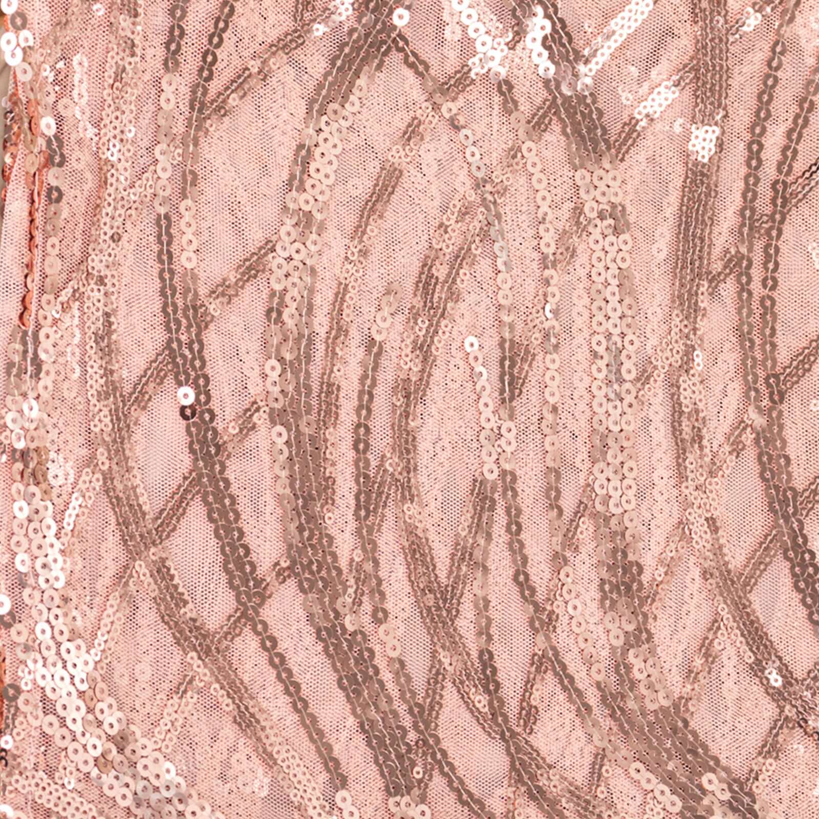 Sequin Mesh Napkin 20"x20" Blush - Wave Embroidered Dinner Napkin - Image 4