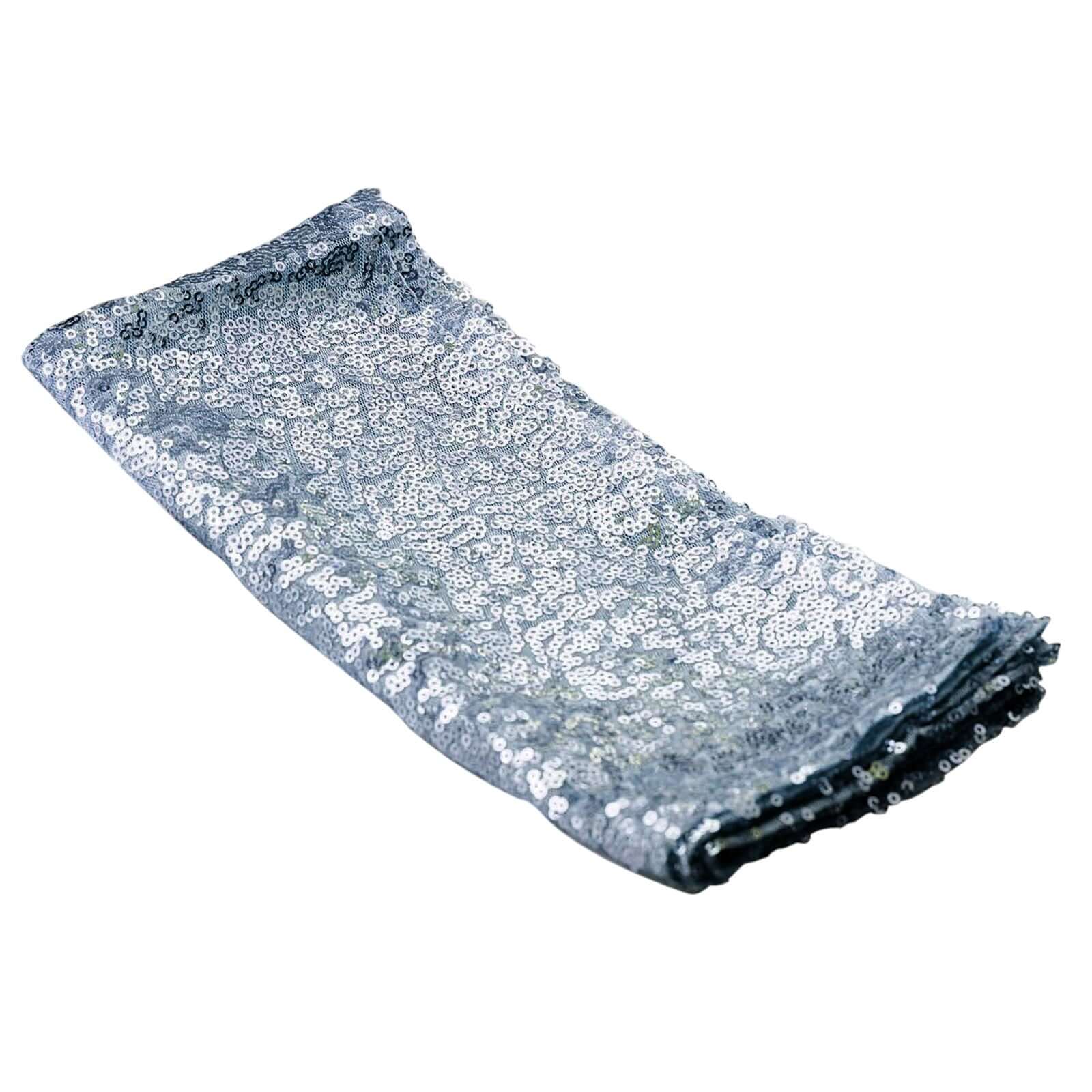 Sequin Napkin 20"x20" Dusty Blue - Sparkling Reusable Cloth Napkin - Image 7