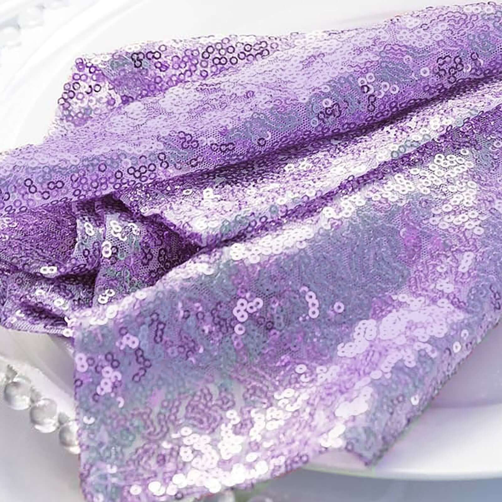 Sequin Napkin 20"x20" Lavender Lilac - Sparkling Reusable Cloth Napkin - Image 14