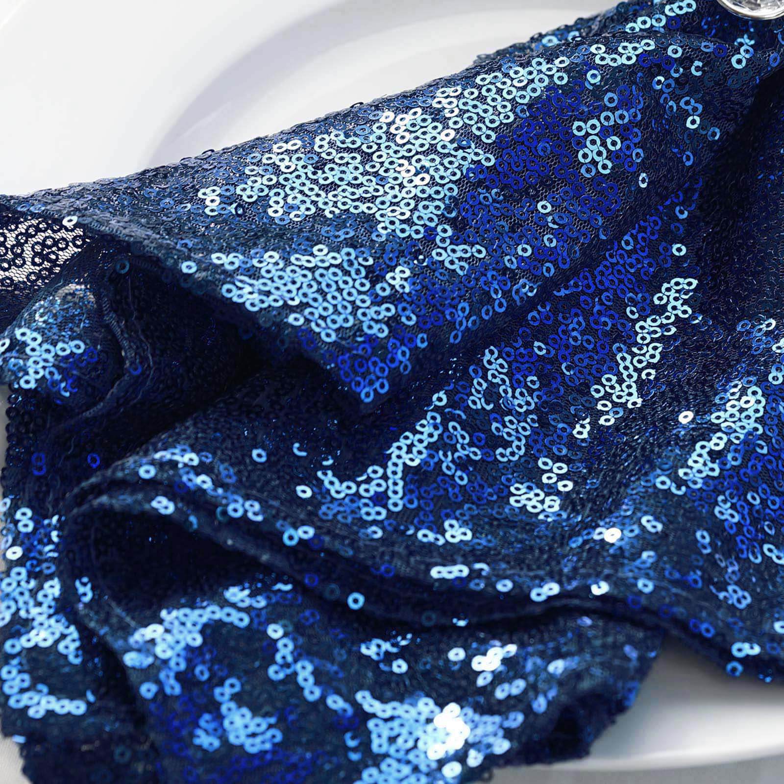 Sequin Napkin 20"x20" Navy - Sparkling Reusable Cloth Napkin - Image 8