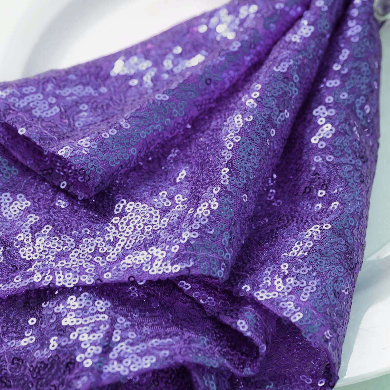 Sequin Napkin 20"x20" Purple - Sparkling Reusable Cloth Napkin - Image 7