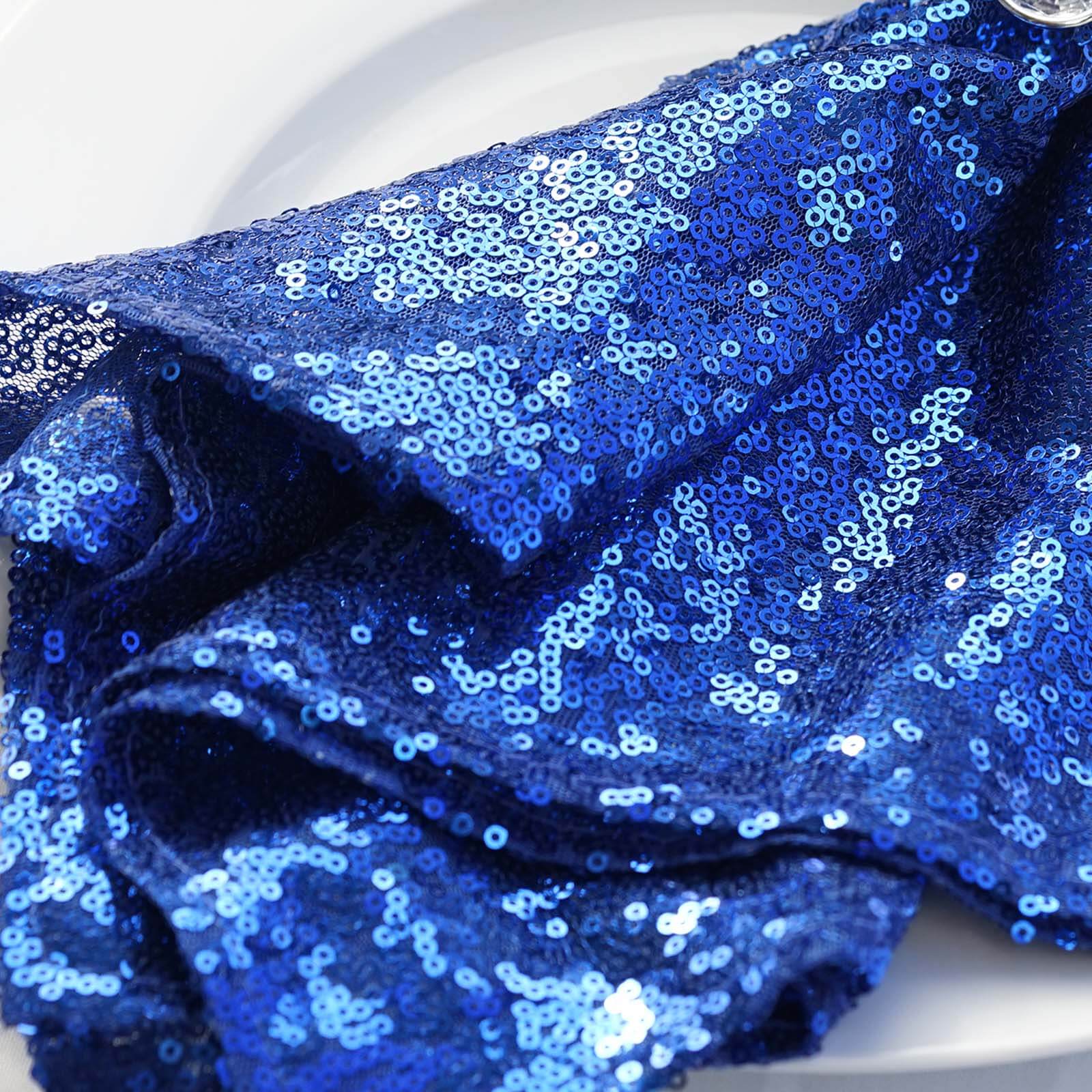 Sequin Napkin 20"x20" Royal Blue - Sparkling Reusable Cloth Napkin - Image 6