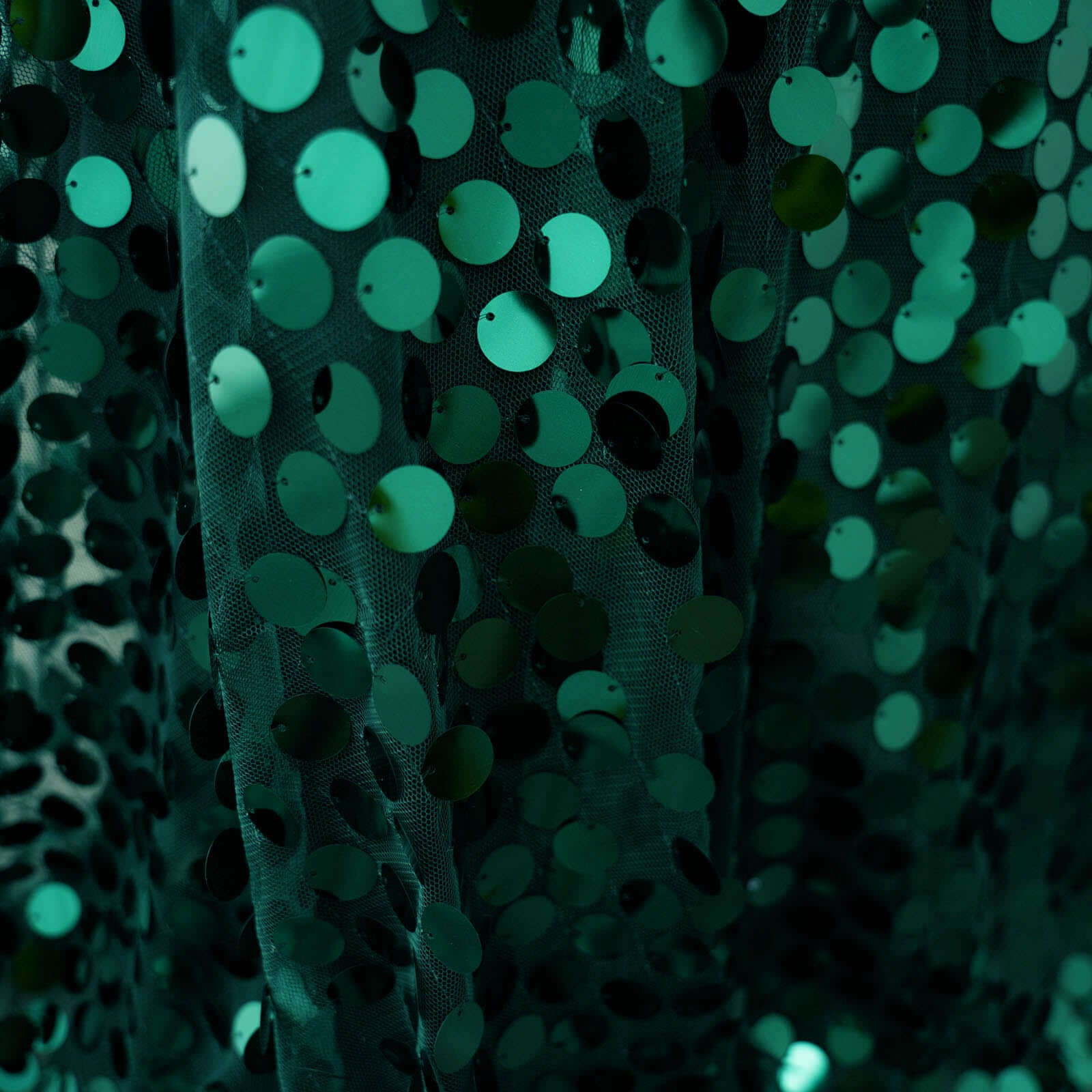 Sequin Rectangle Tablecloth 60"x102" Hunter Emerald Green with Big Payette Design - Shimmering Table Cover - Image 10
