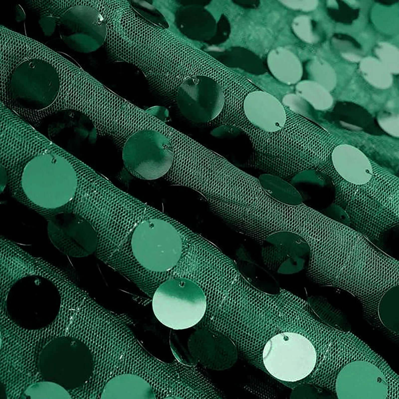 Sequin Rectangle Tablecloth 60"x102" Hunter Emerald Green with Big Payette Design - Shimmering Table Cover - Image 11