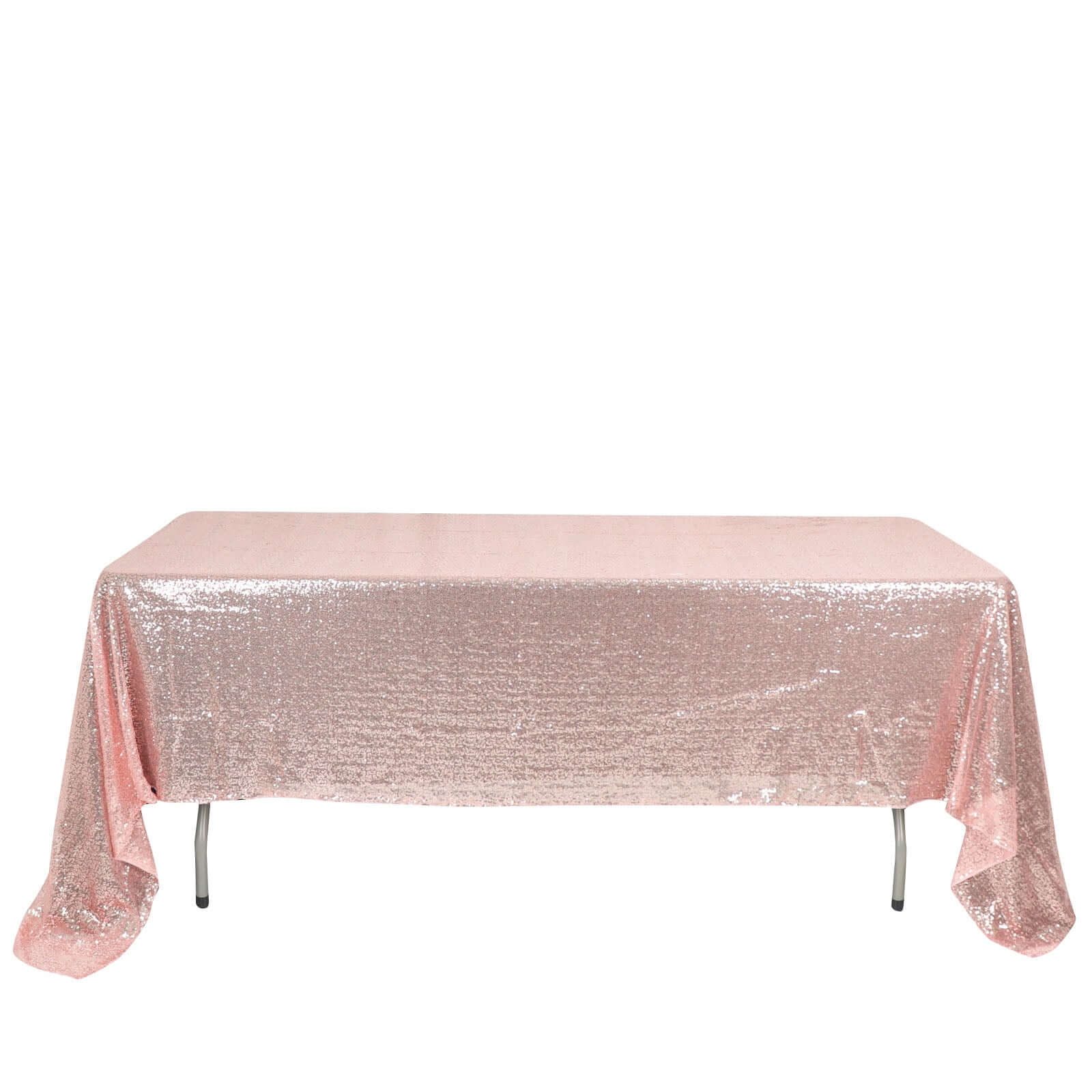 Sequin Rectangle Tablecloth 60"x126" Rose Gold - Shimmering Table Cover - Image 7