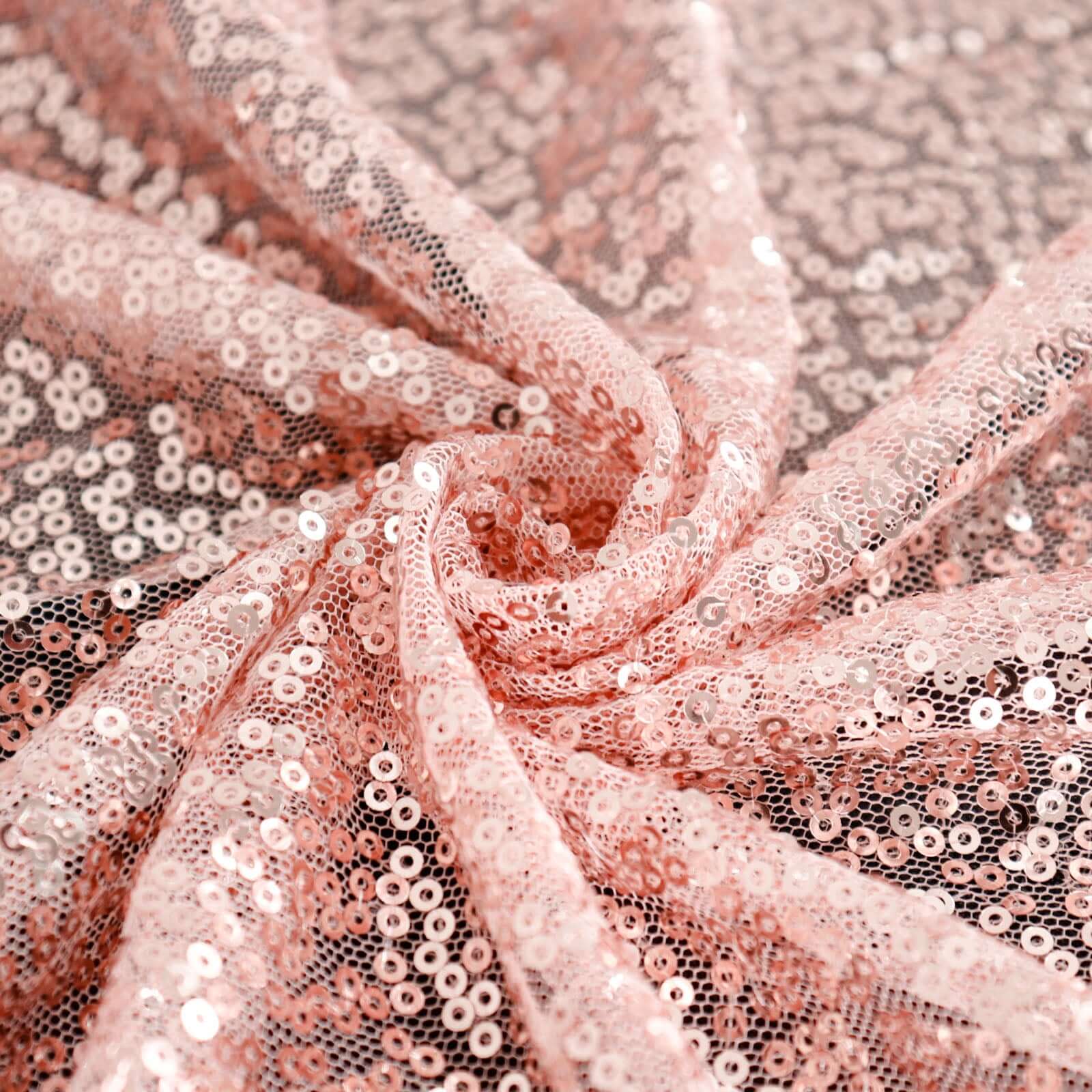 Sequin Rectangle Tablecloth 60"x126" Rose Gold - Shimmering Table Cover - Image 8