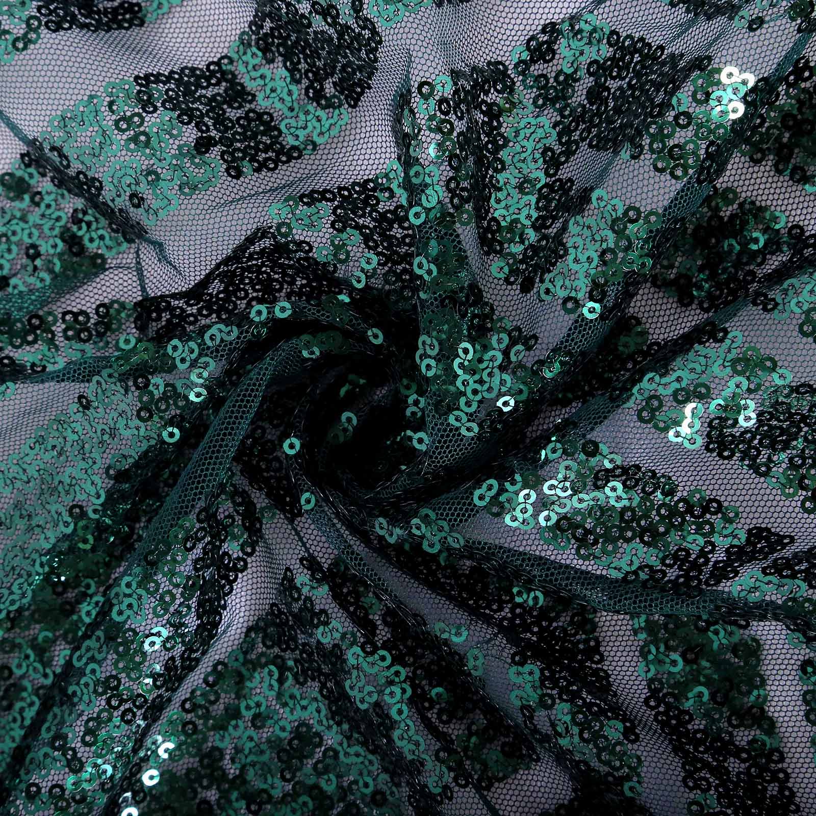 Sequin Rectangle Tablecloth 90"x132" Hunter Emerald Green with Diamond Pattern Design - Seamless Shimmering Decor Table Topper - Image 9
