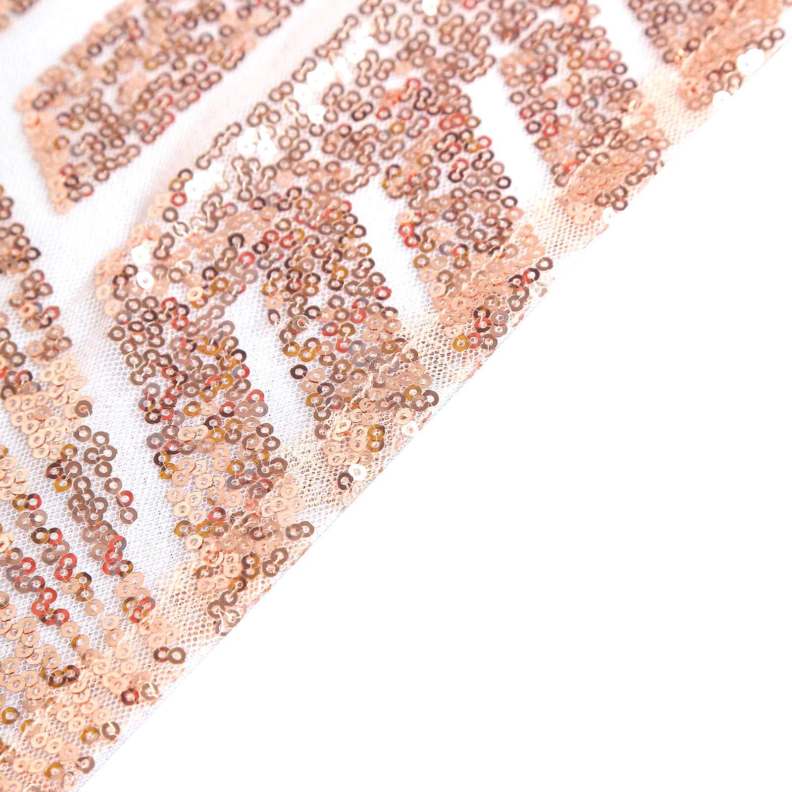Sequin Rectangle Tablecloth 90"x132" Rose Gold with Diamond Pattern Design - Seamless Shimmering Decor Table Topper - Image 9