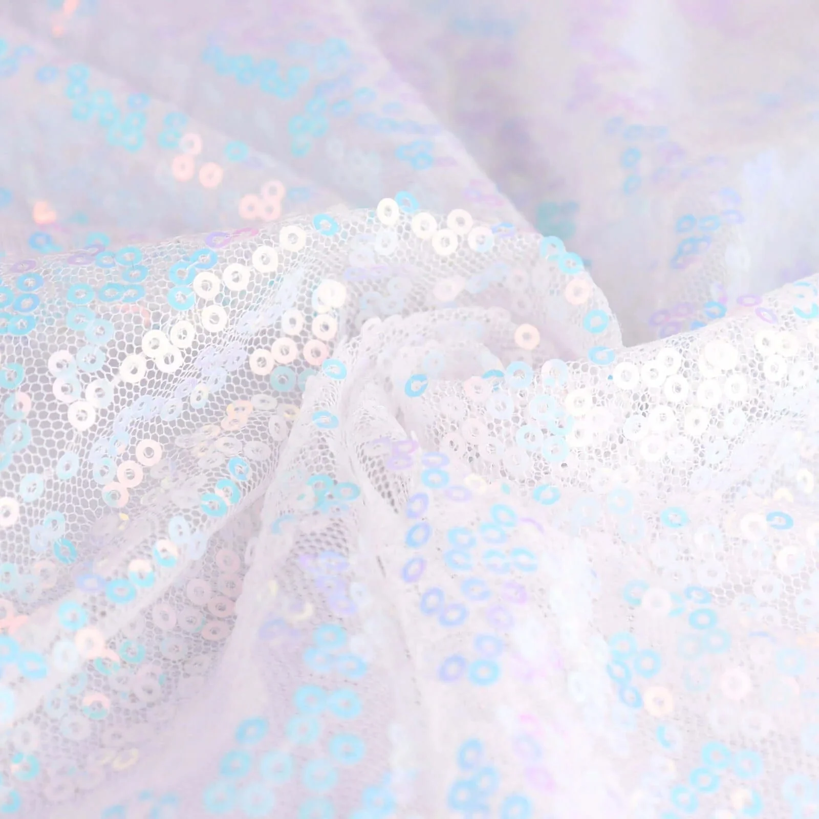 Sequin Rectangle Tablecloth 90"x156" Iridescent Blue - Seamless Shimmering Finish Table Cover - Image 9