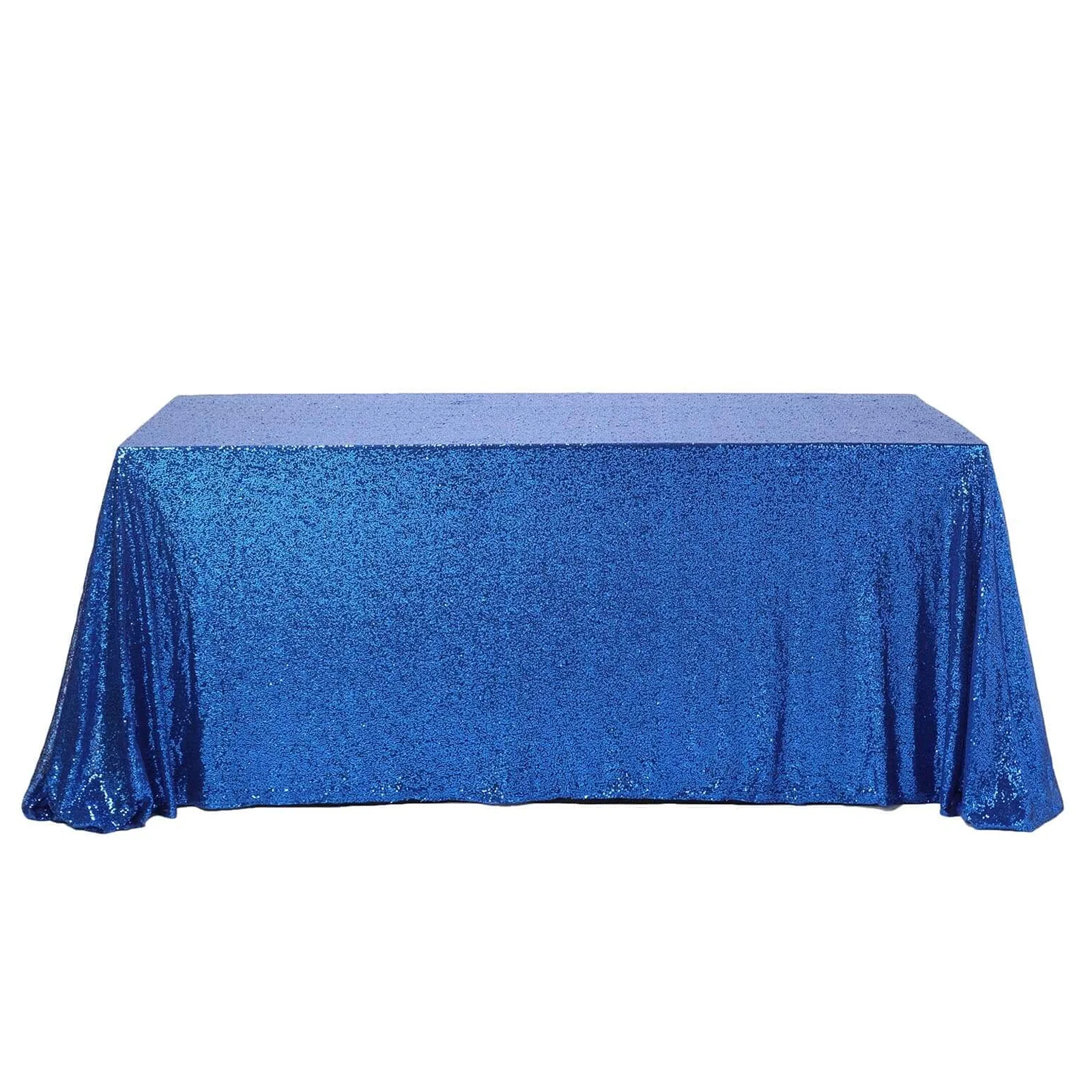 Sequin Rectangle Tablecloth 90"x156" Royal Blue - Seamless Shimmering Finish Table Cover - Image 6