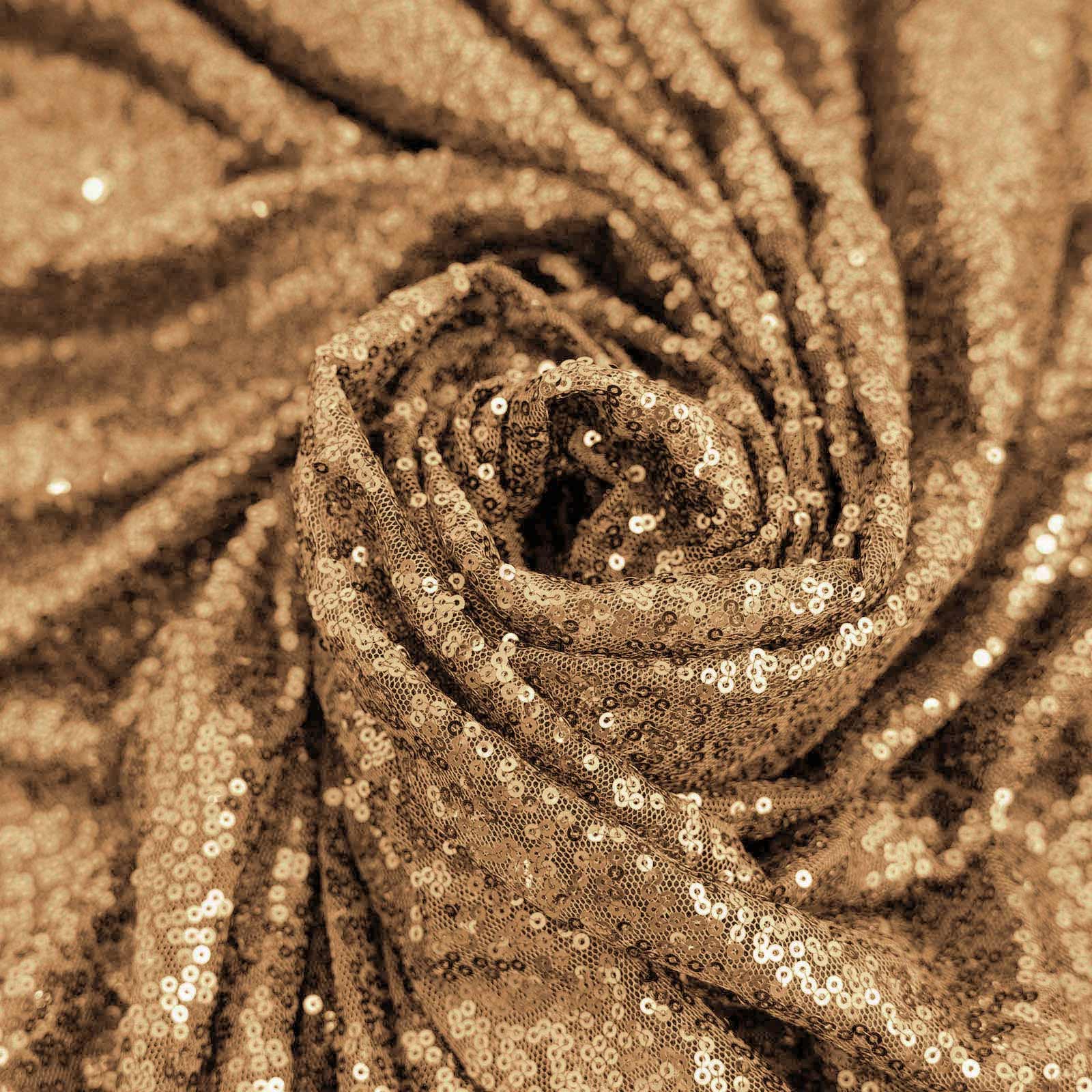Sequin Round Tablecloth 108" Gold with Glittering Finish - Radiant Decor for Stylish Celebrations - Image 10