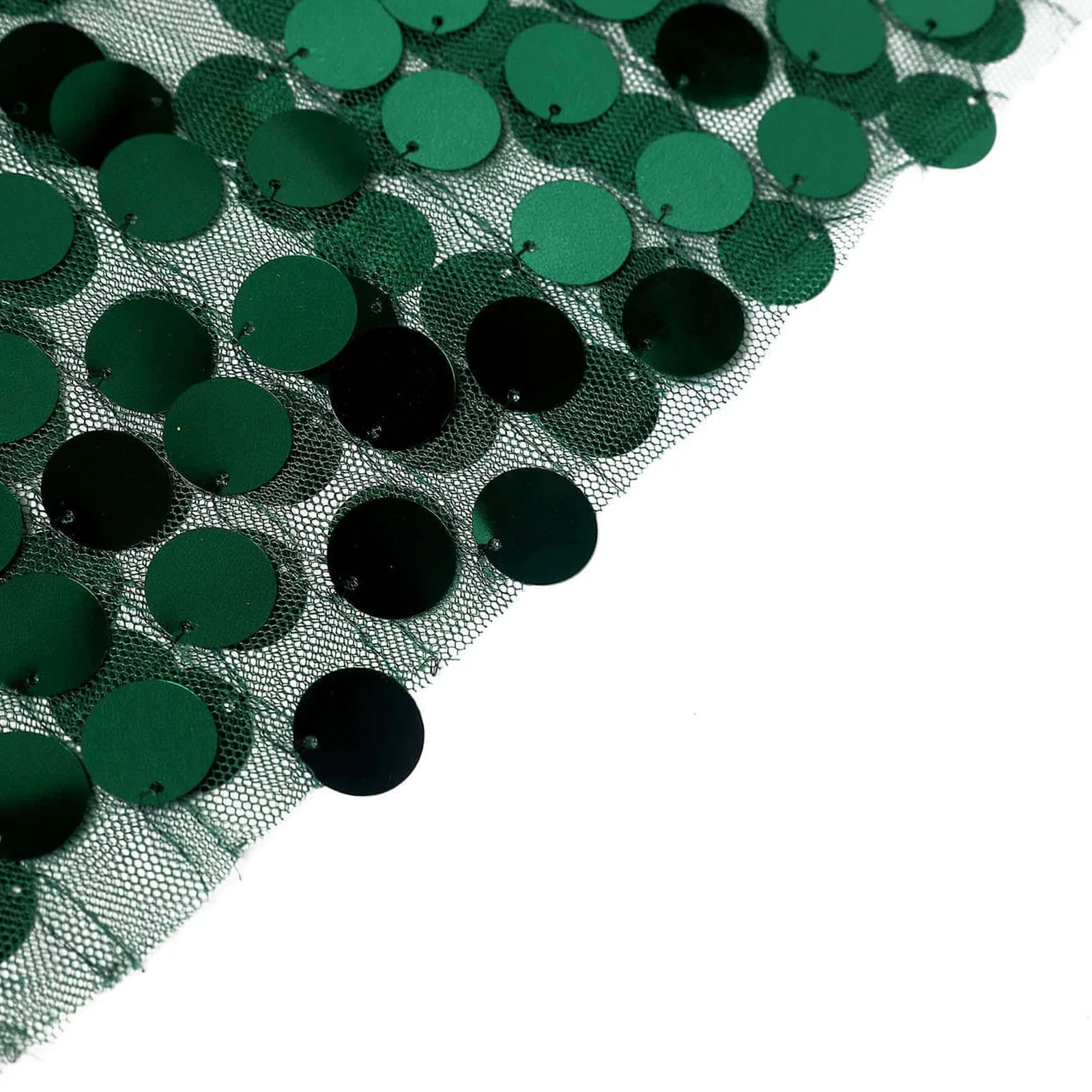 Sequin Round Tablecloth 120" Hunter Emerald Green - Big Payette Seamless Table Cover - Image 7