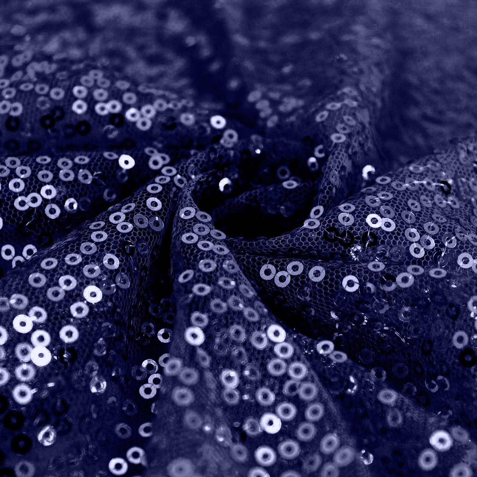 Sequin Round Tablecloth 120" Navy Blue - Seamless Table Cover - Image 8