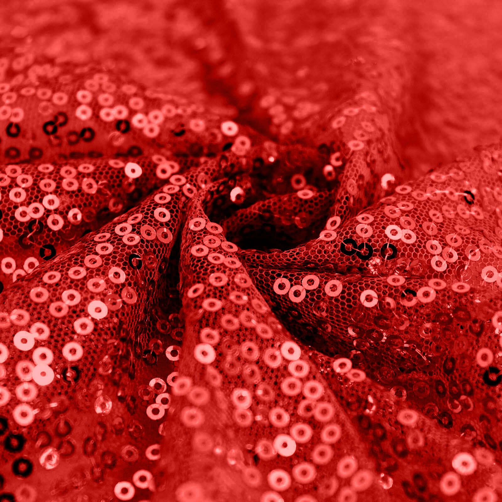 Sequin Round Tablecloth 120" Red - Seamless Table Cover - Image 8