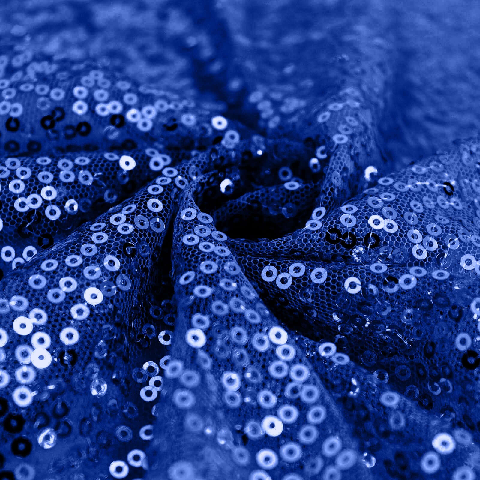 Sequin Round Tablecloth 120" Royal Blue - Seamless Table Cover - Image 8