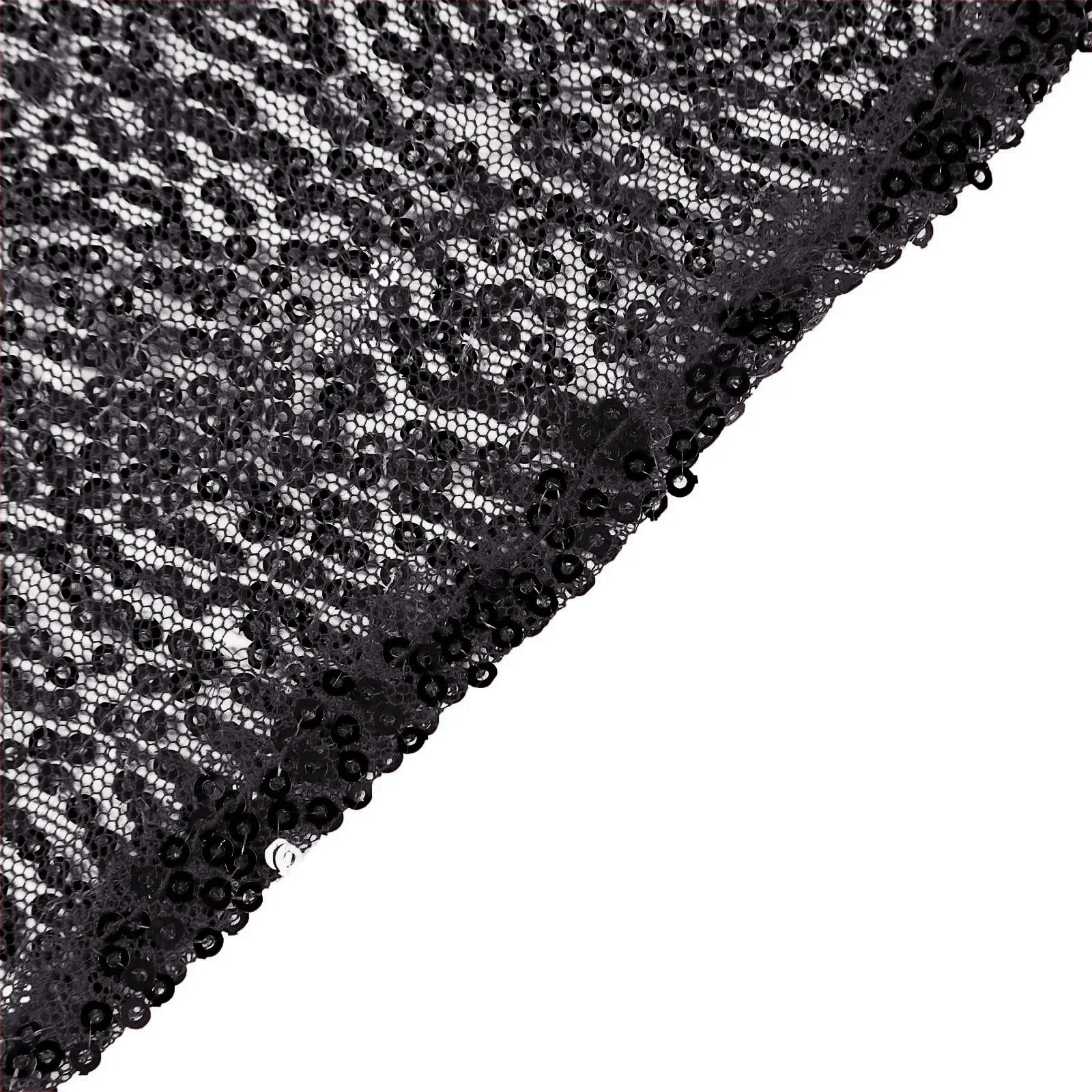 Sequin Round Tablecloth 132" Black with Seamless Twinkling Finish Table Cover - Image 8