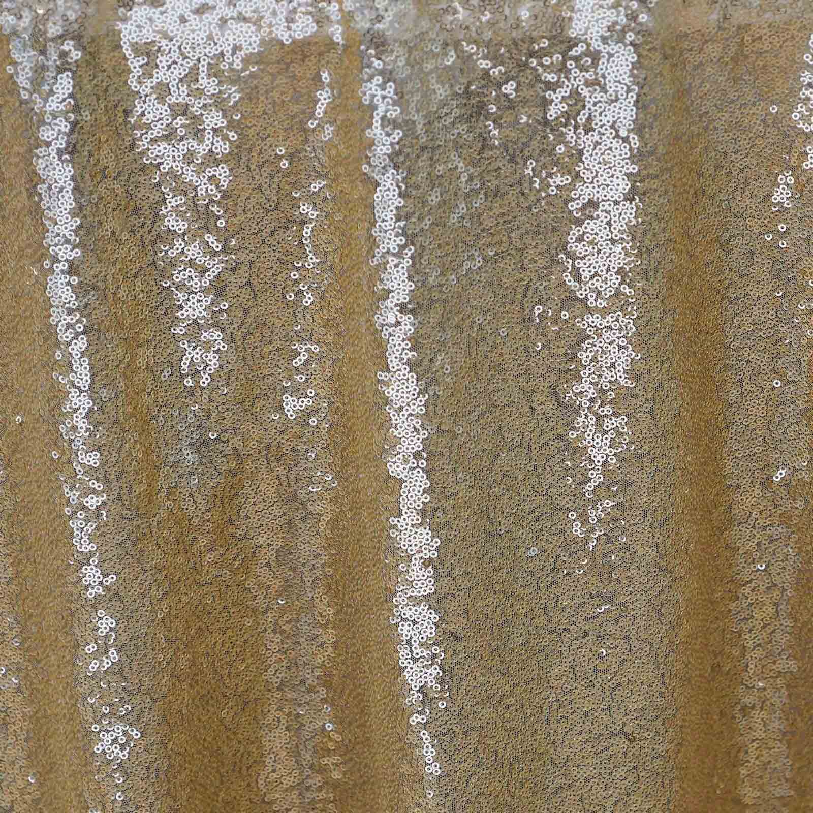 Sequin Round Tablecloth 132" Champagne with Seamless Twinkling Finish Table Cover - Image 6