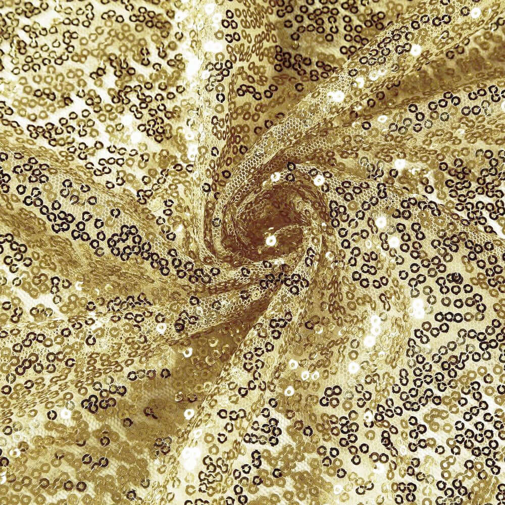 Sequin Round Tablecloth 132" Champagne with Seamless Twinkling Finish Table Cover - Image 7
