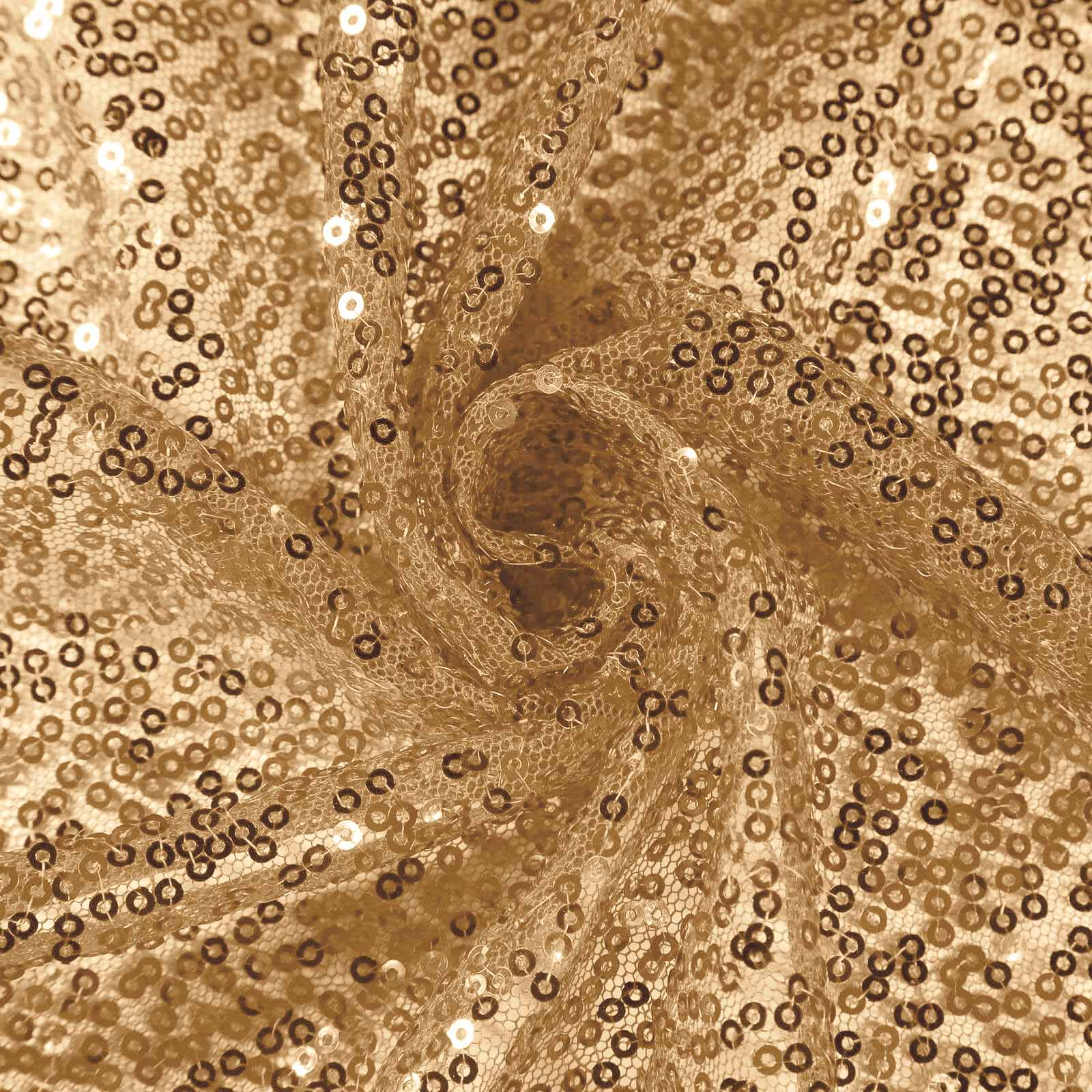 Sequin Round Tablecloth 132" Gold with Seamless Twinkling Finish - Chic Decor for Upscale Gatherings - Image 8