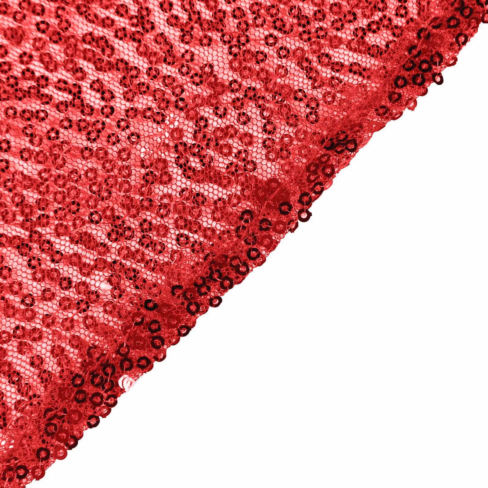 Sequin Round Tablecloth 132" Red with Seamless Twinkling Finish Table Cover - Image 7
