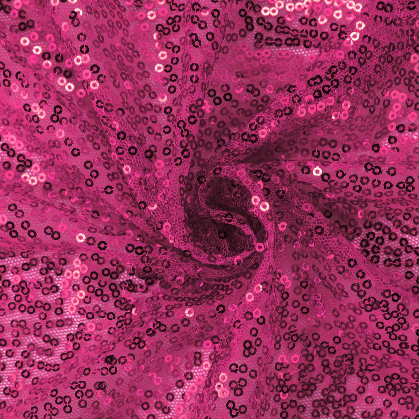 Sequin Square Table Overlay 72"x72" Fuchsia - Sparkly Table Topper - Image 3