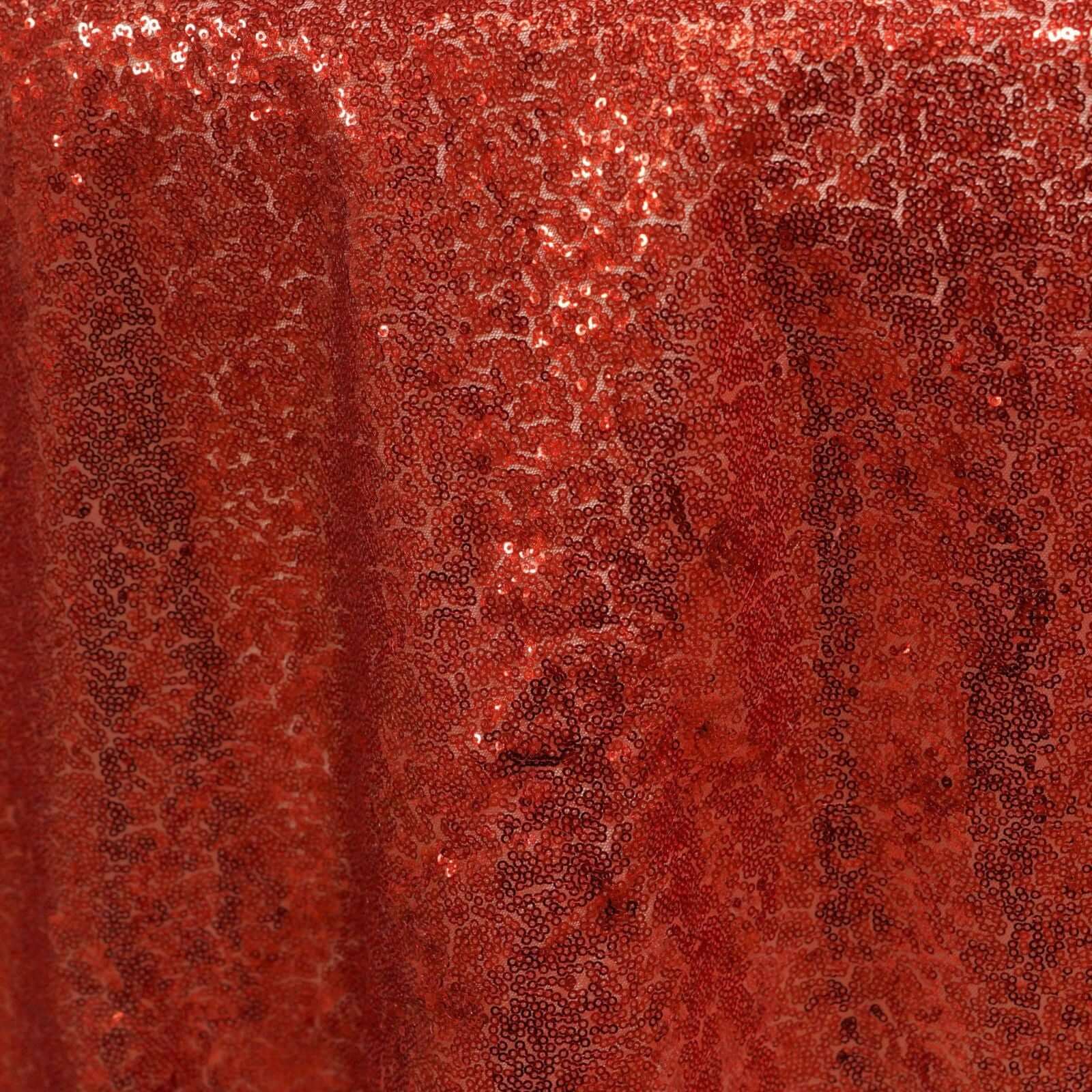 Sequin Square Table Overlay 72"x72" Red - Sparkly Table Topper - Image 2