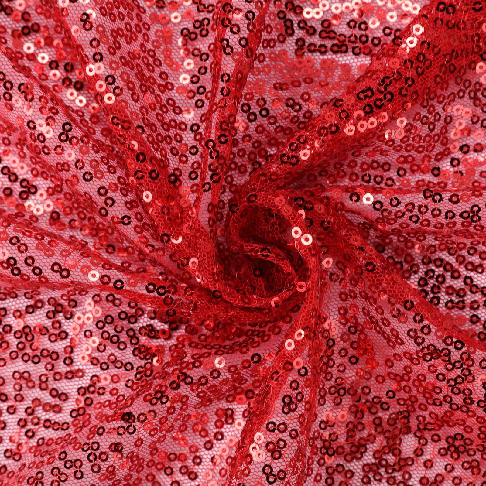 Sequin Square Table Overlay 72"x72" Red - Sparkly Table Topper - Image 5