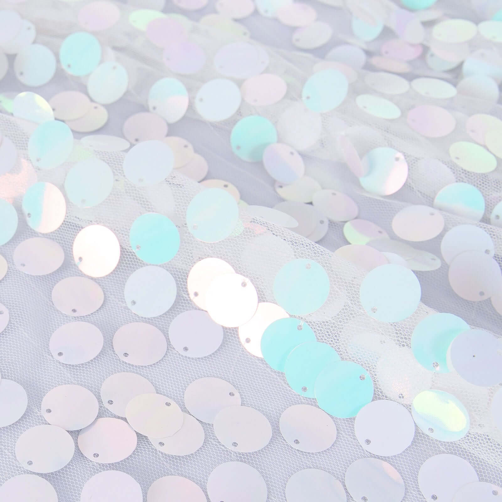 Sequin Table Overlay 72"x72" Iridescent Blue - Big Payette Table Topper - Image 8