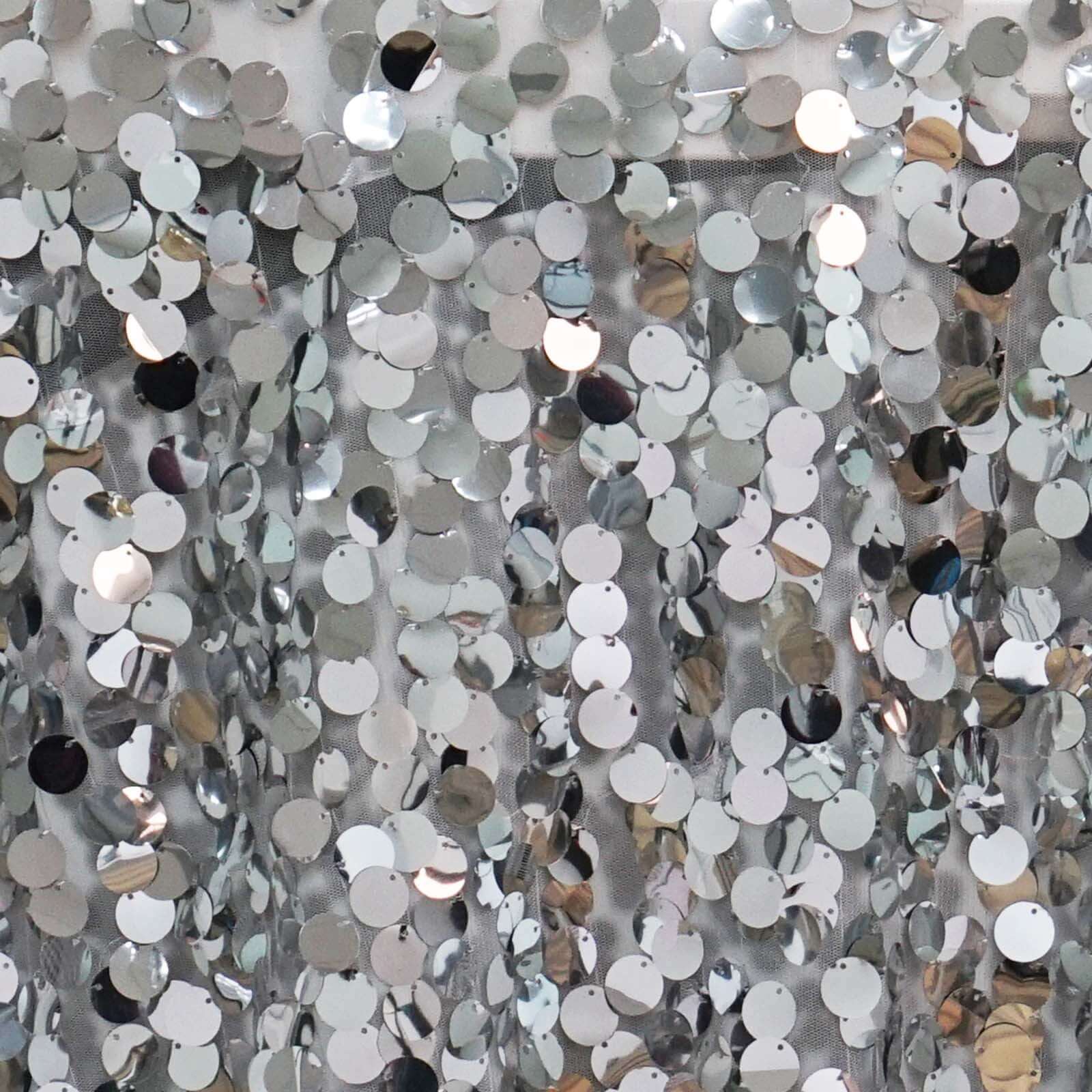 Sequin Table Overlay 72"x72" Silver - Big Payette Table Topper - Image 2