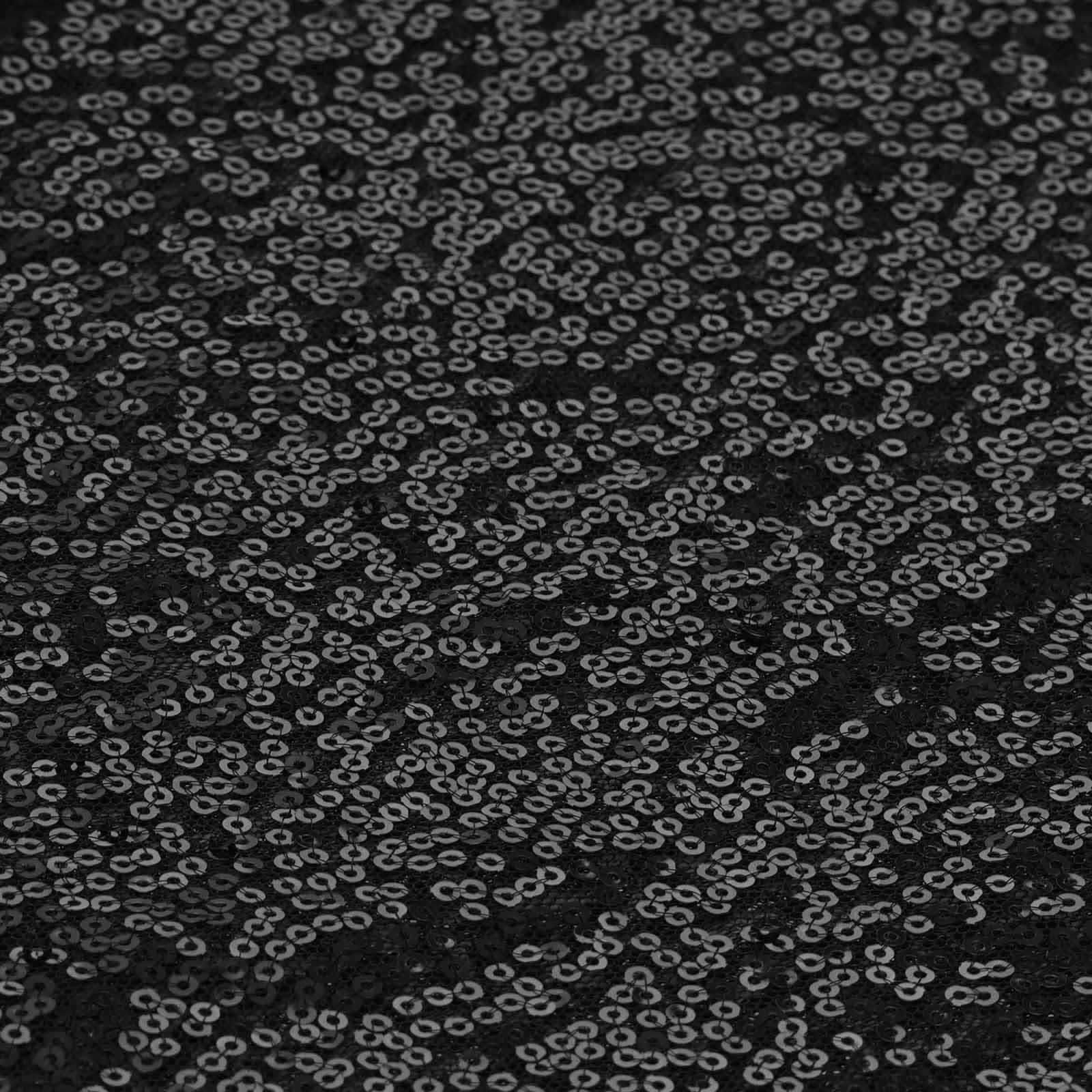Sequin Table Runner 12"x108" Black - Glittering Finish Table Decor - Image 3