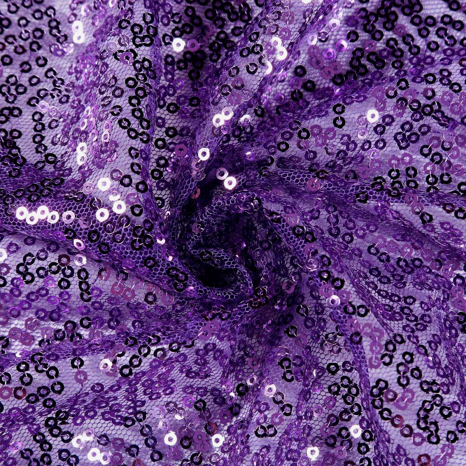 Sequin Table Runner 12"x108" Purple - Glittering Finish Table Decor - Image 6