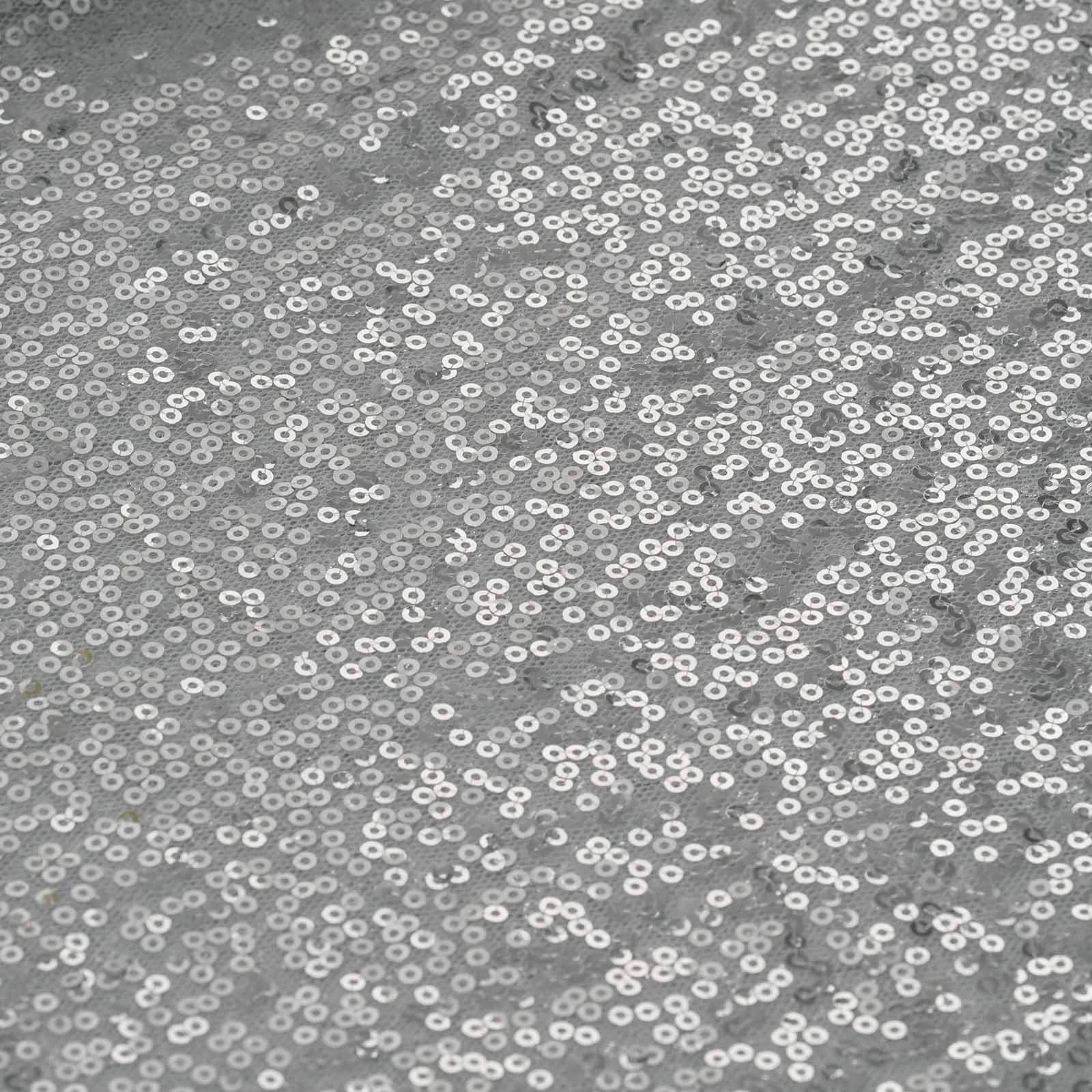 Sequin Table Runner 12"x108" Silver - Glittering Finish Table Decor - Image 3
