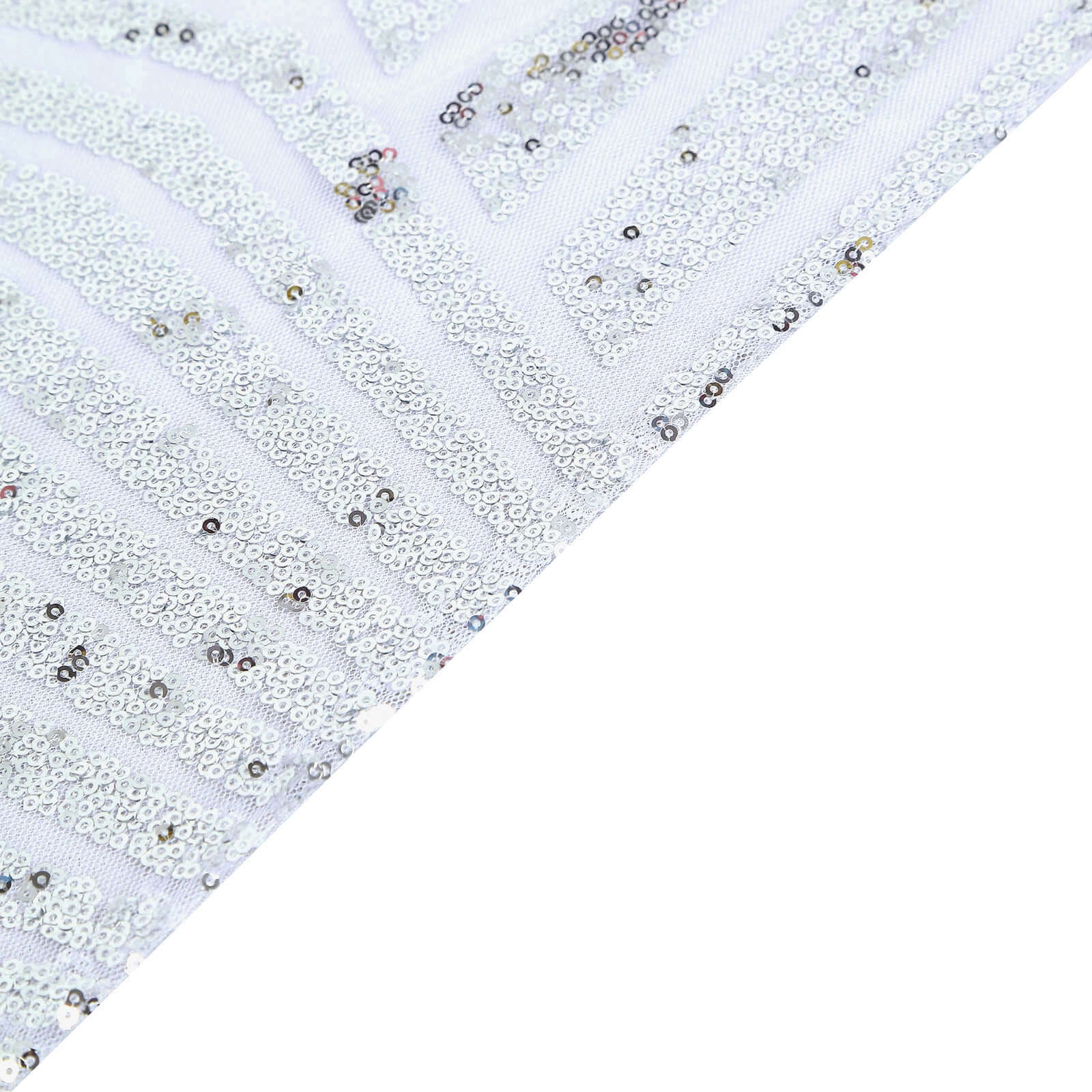 Sequin Table Runner 12"x108" Silver with Diamond Glitz Design - Perfect for Glamorous Events - Image 8