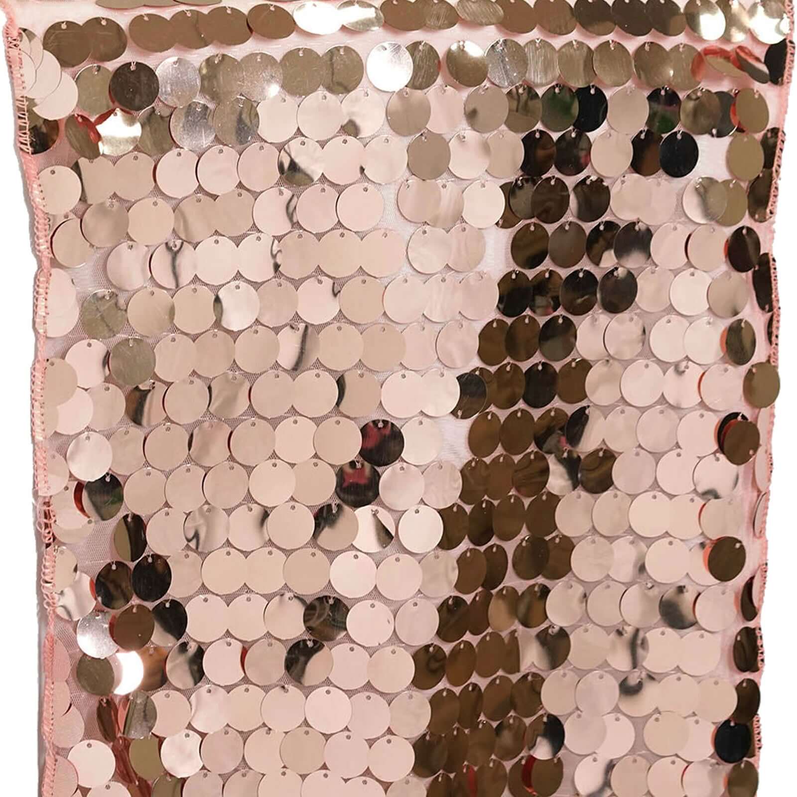 Sequin Table Runner 13"x108" Rose Gold - Big Payette Table Decor - Image 5