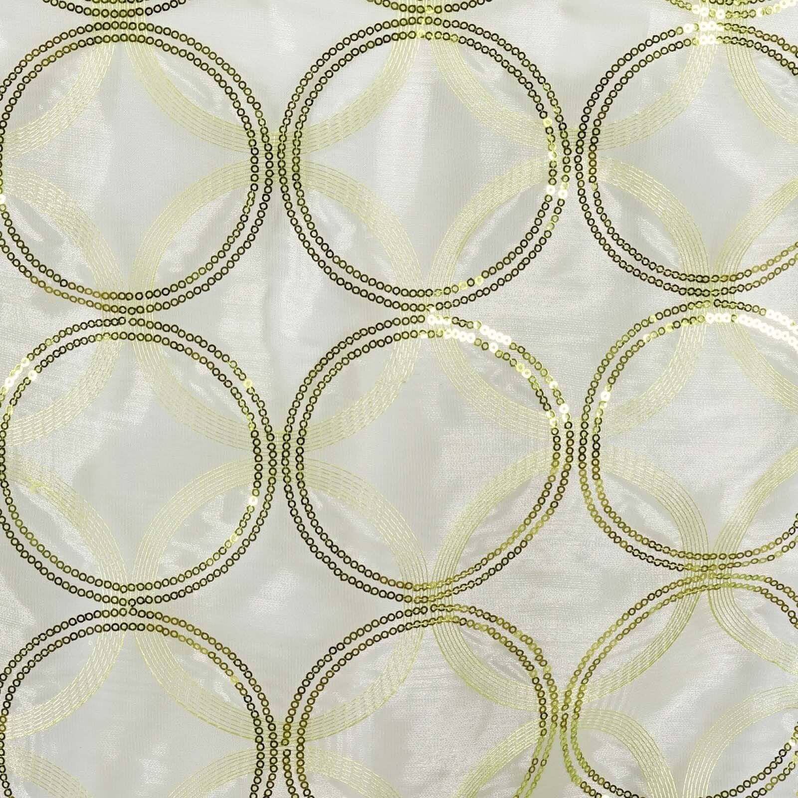 Sequin Table Runner 14"x108" Tea Green with Circle Design - Stylish Decor for Special Occasions - Image 3