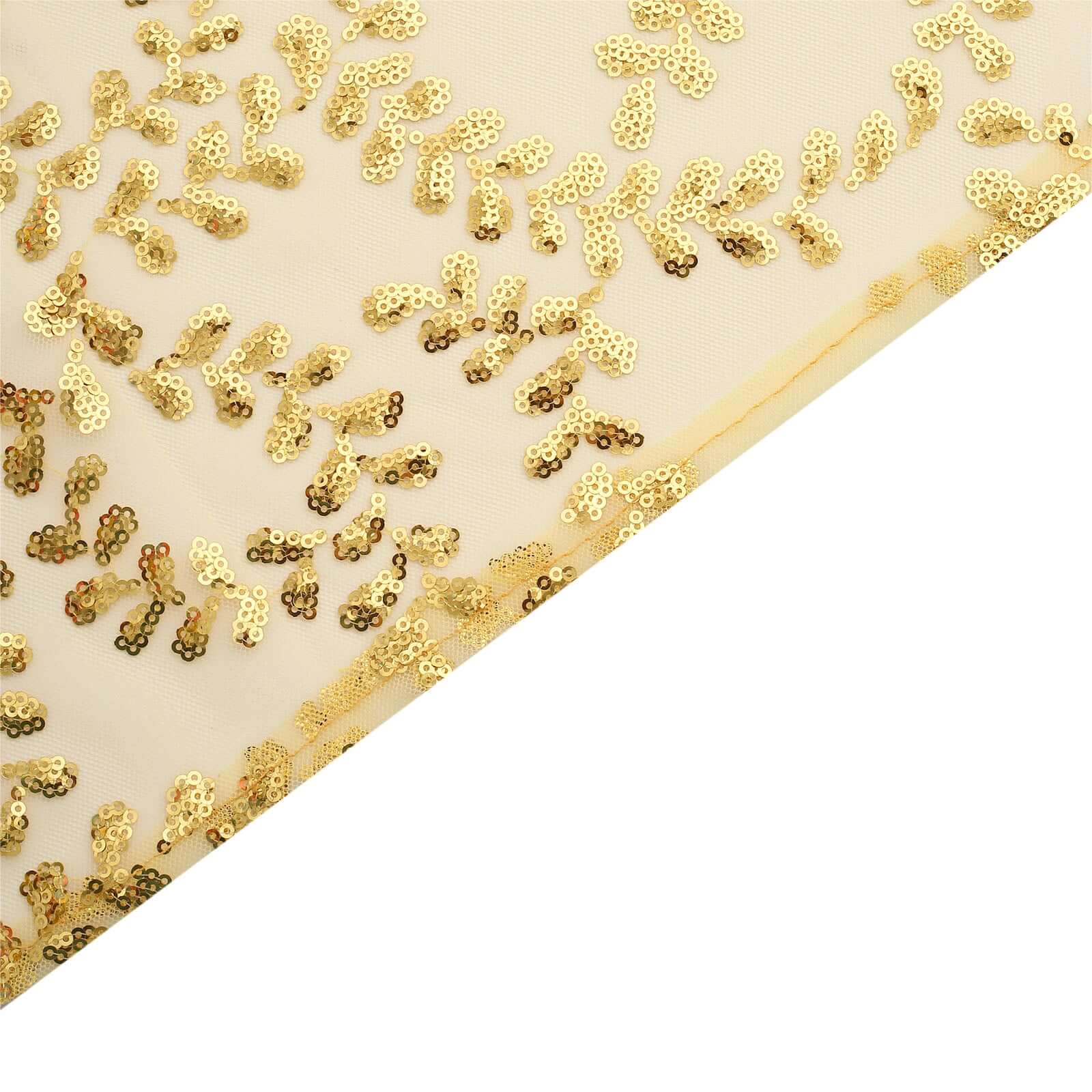 Sequin Tulle Napkin 20"x20" Gold - Embroidered Leaf Vine Pattern, Sparkly Decorative Table Accent - Image 10