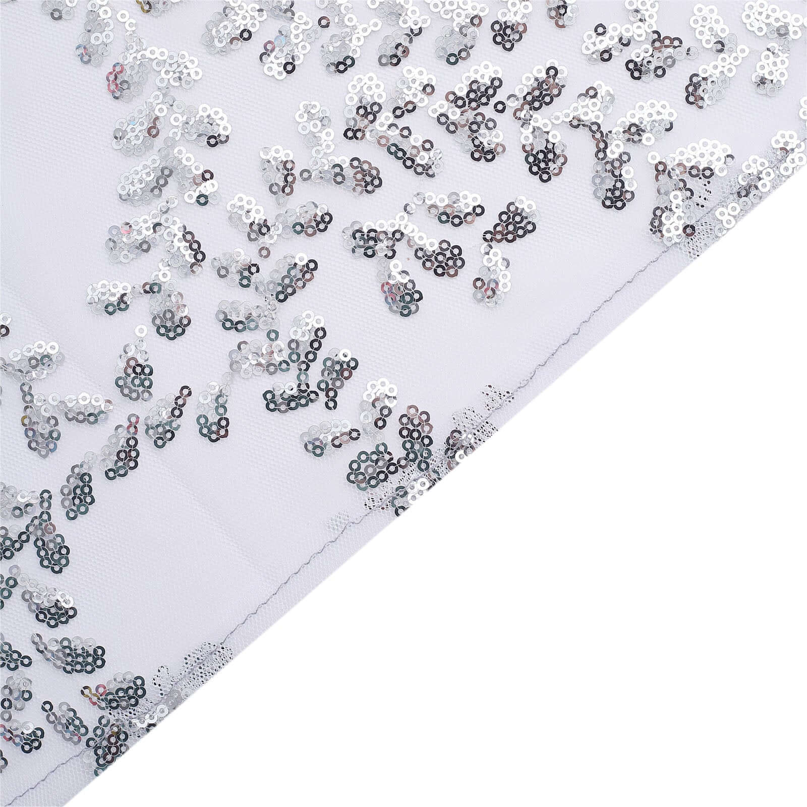 Sequin Tulle Napkin 20"x20" Silver - Embroidered Leaf Vine Dinner Napkins - Image 10