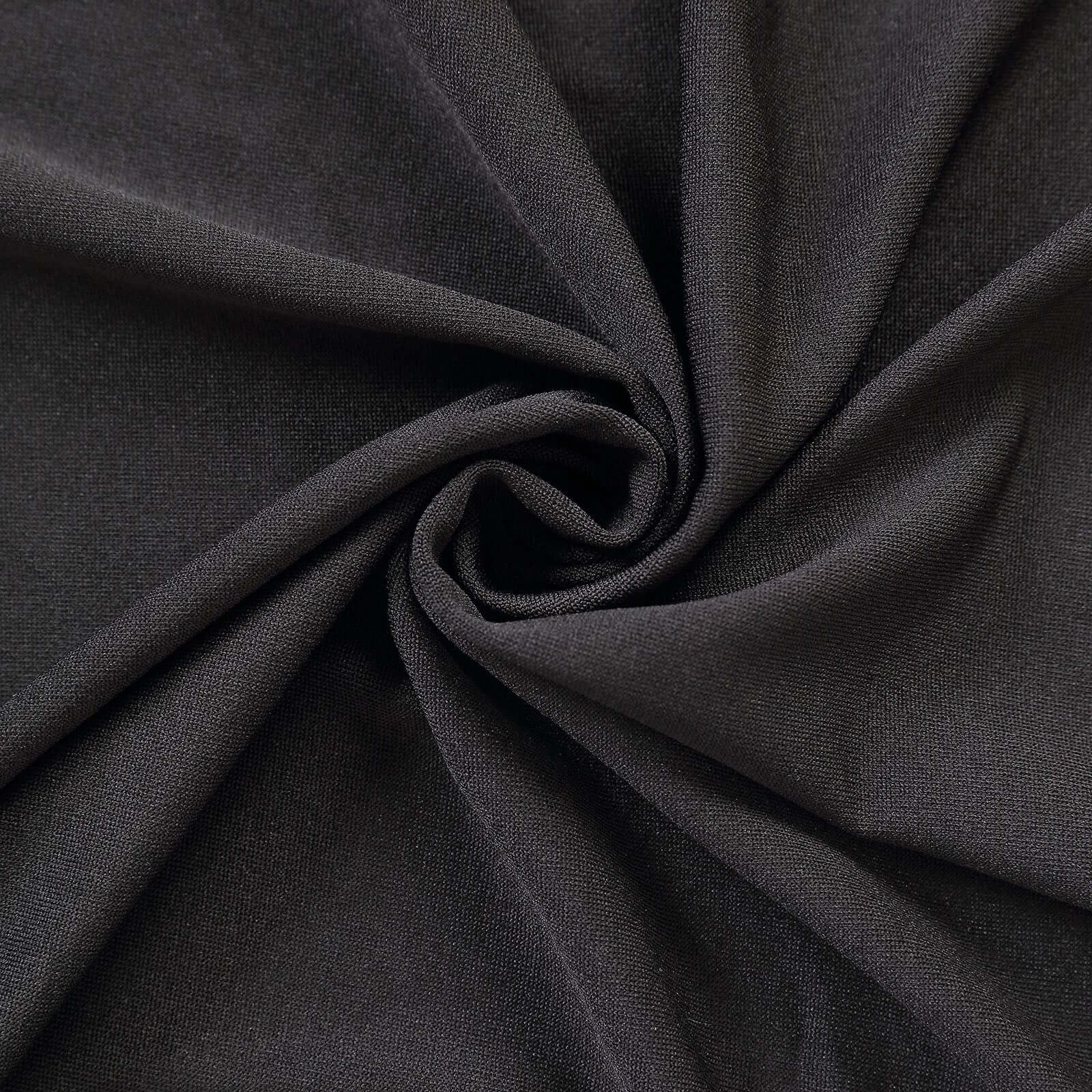 Set of 2 Black Spandex Fitted Wedding Arch Covers for Round Top and Double Arch Chiara Backdrop Stands - 6ft,8ft - Image 5