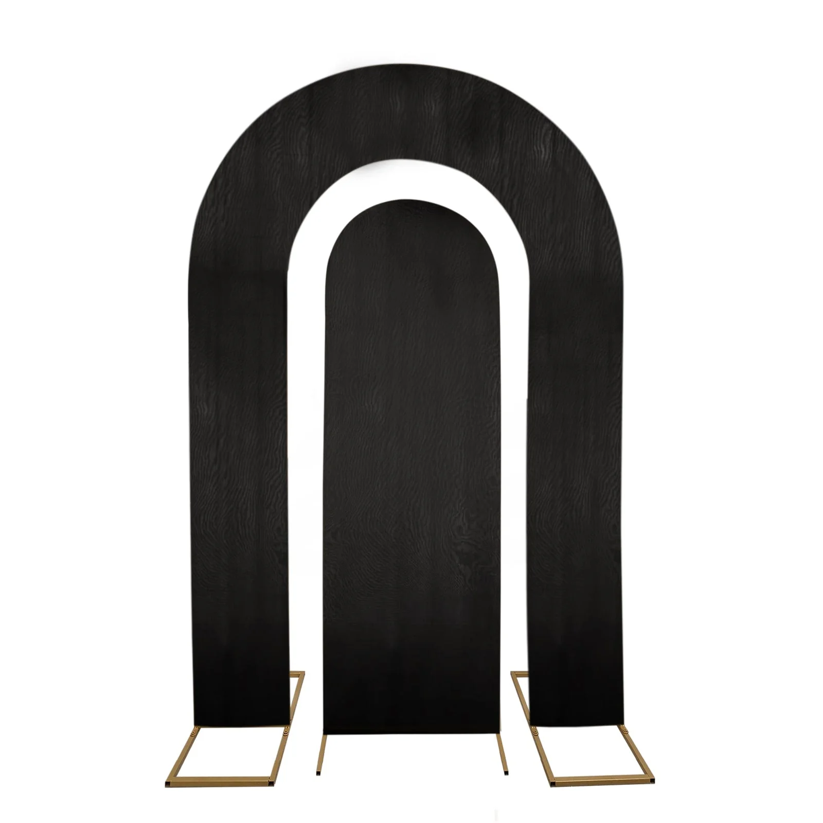 Set of 2 Black Spandex Fitted Wedding Arch Covers for Round Top and Double Arch Chiara Backdrop Stands - 6ft,8ft - Image 6