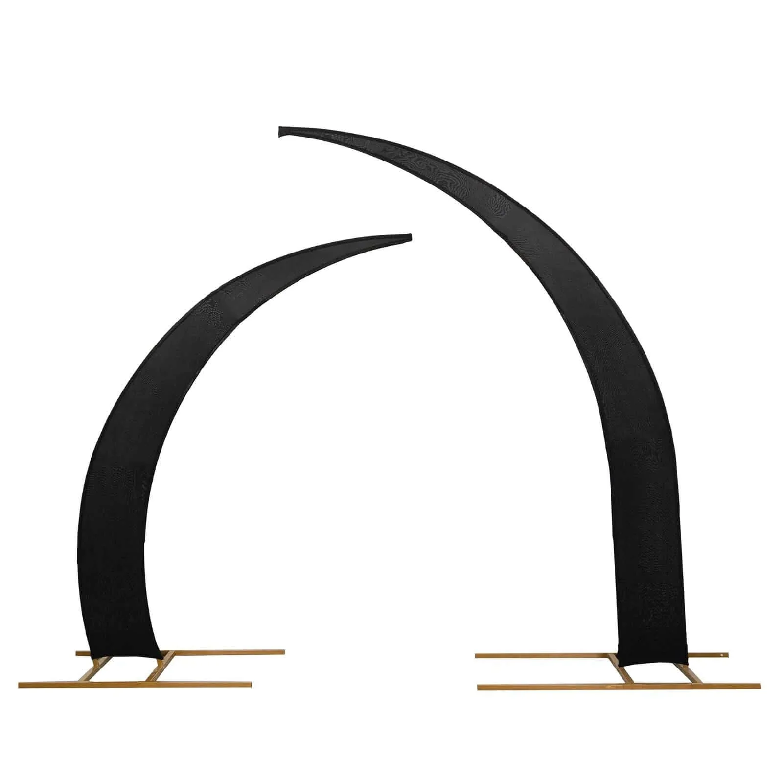 Set of 2 Black Spandex Half Crescent Moon Wedding Arch Covers, Custom Fitted Backdrop Stand Cover for Curved Arbor Flower Balloon Frame - Image 7