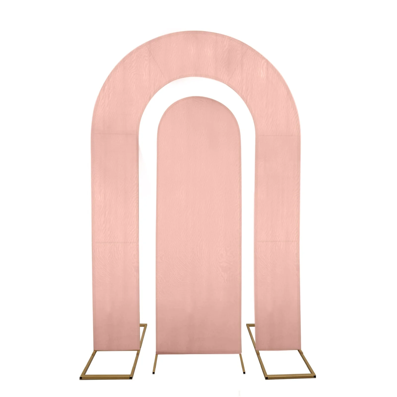 Set of 2 Dusty Rose Spandex Fitted Wedding Arch Covers for Round Top and Double Arch Chiara Backdrop Stands - 6ft,8ft - Image 6