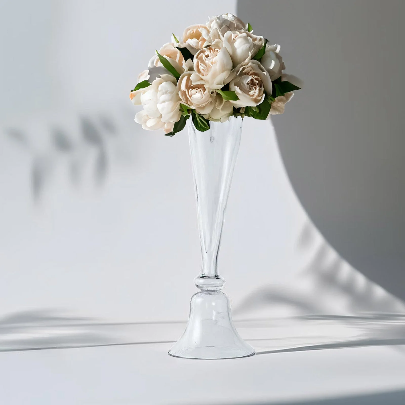 Set of 2 Glass Trumpet Vases Reversible Clarinet Style 28" Clear - Sophisticated Wedding Floral Centerpieces - Image 7