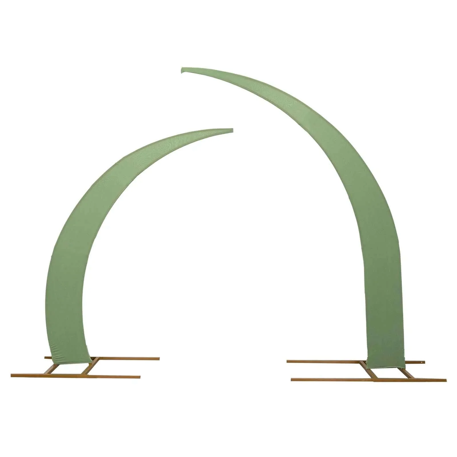 Set of 2 Sage Green Spandex Half Crescent Moon Wedding Arch Covers, Custom Fitted Backdrop Stand Cover for Curved Arbor Flower Balloon Frame - Image 8