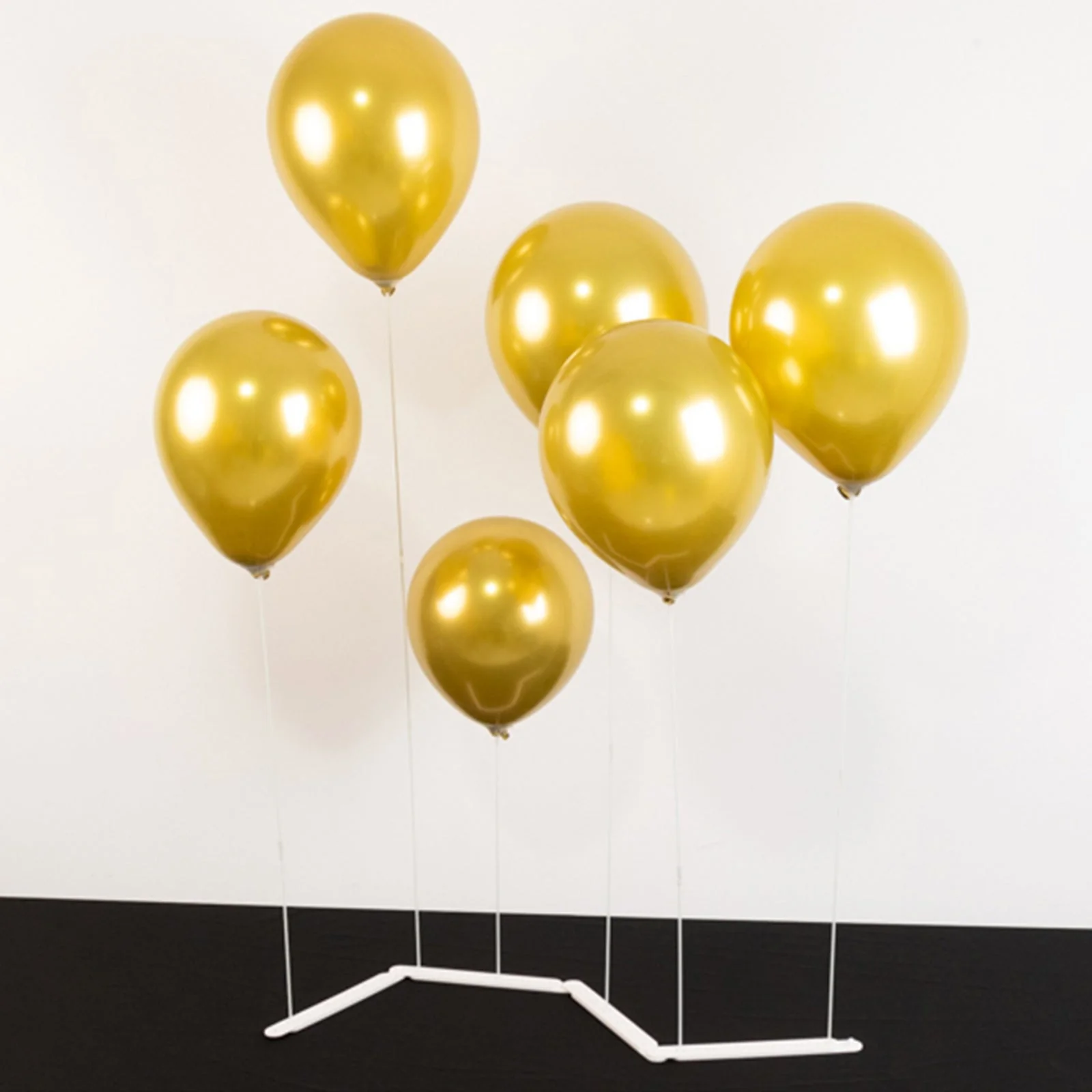 Set of 2 White Plastic Balloon Column Stand Kit with Interlocking Base, DIY Shapeable Balloon Tower Stick Holder for Table Centerpieces - Image 5